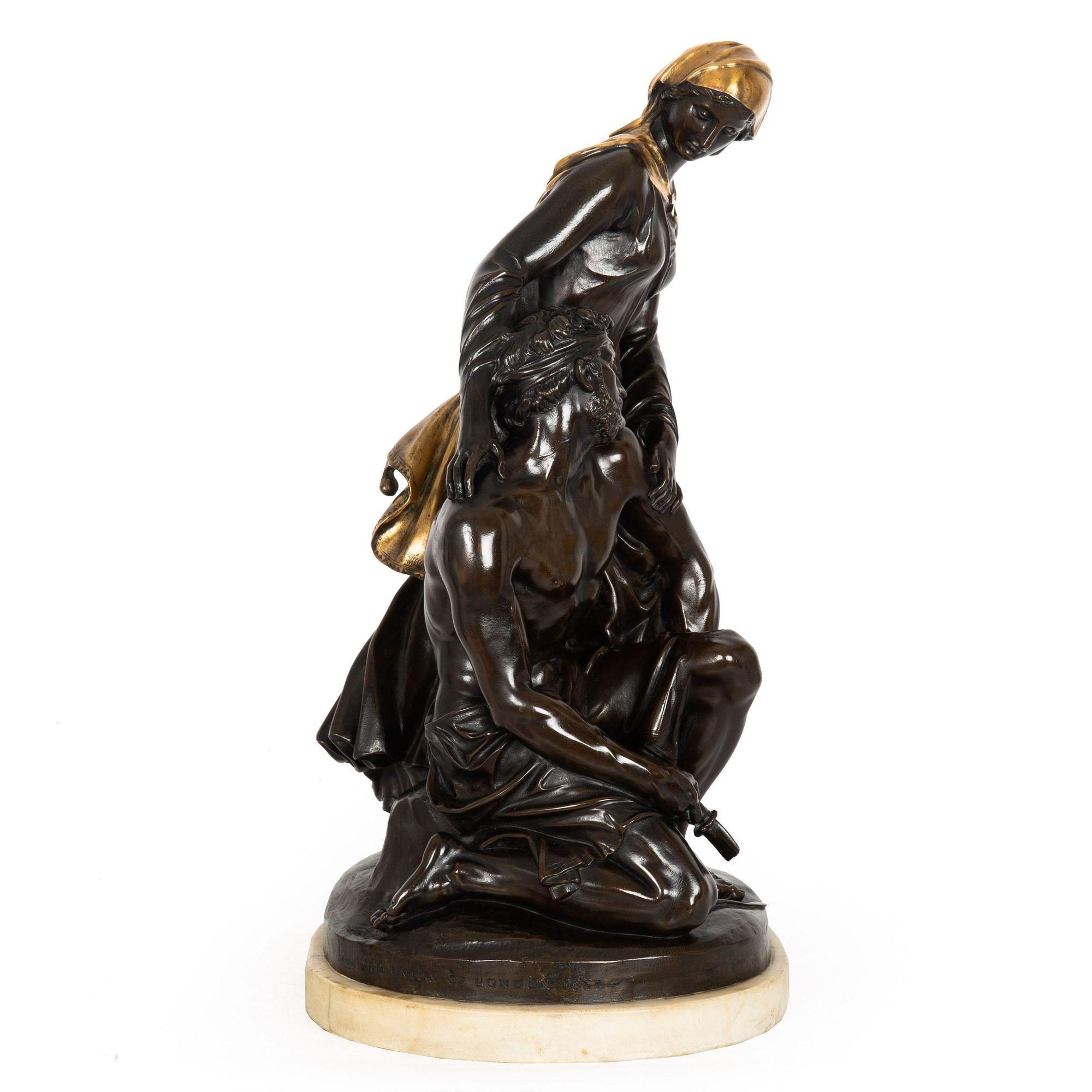 Romantic English Bronze Sculpture “Mercy on Battlefield” (1856), Edward Bowring Stephens
