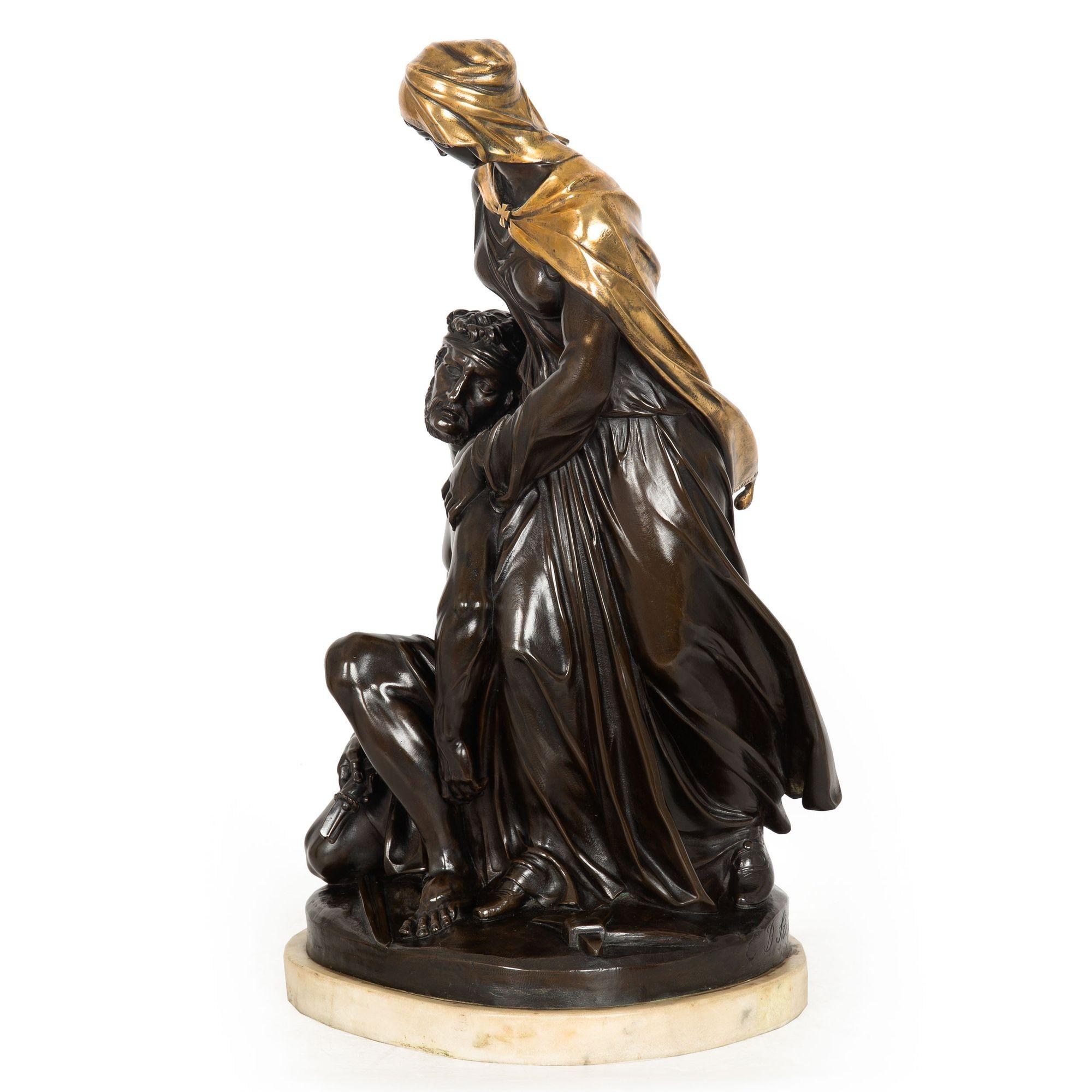English Bronze Sculpture “Mercy on Battlefield” (1856), Edward Bowring Stephens In Good Condition In Shippensburg, PA