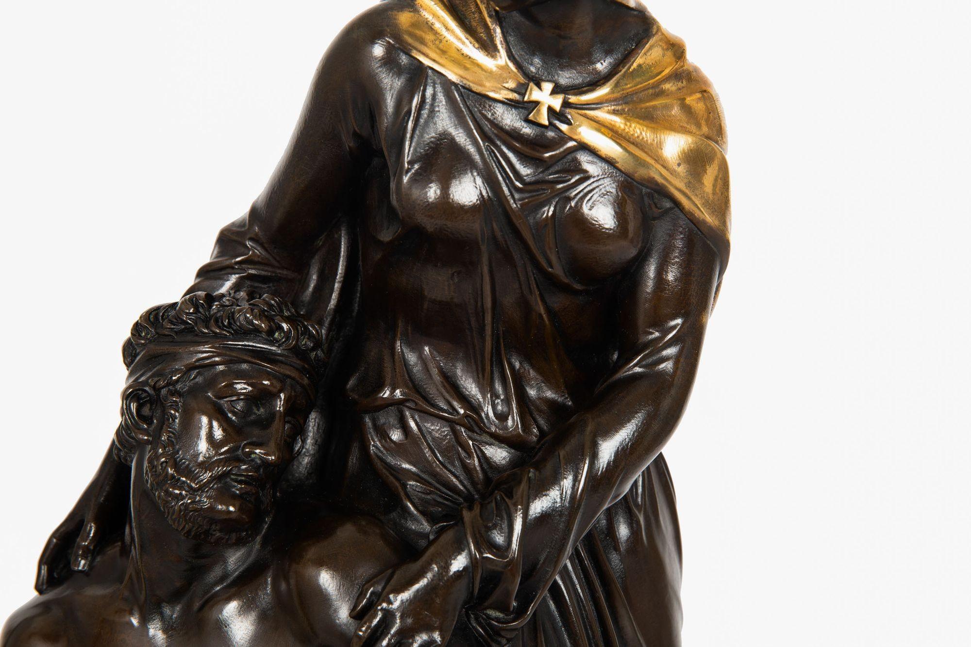 English Bronze Sculpture “Mercy on Battlefield” (1856), Edward Bowring Stephens 2