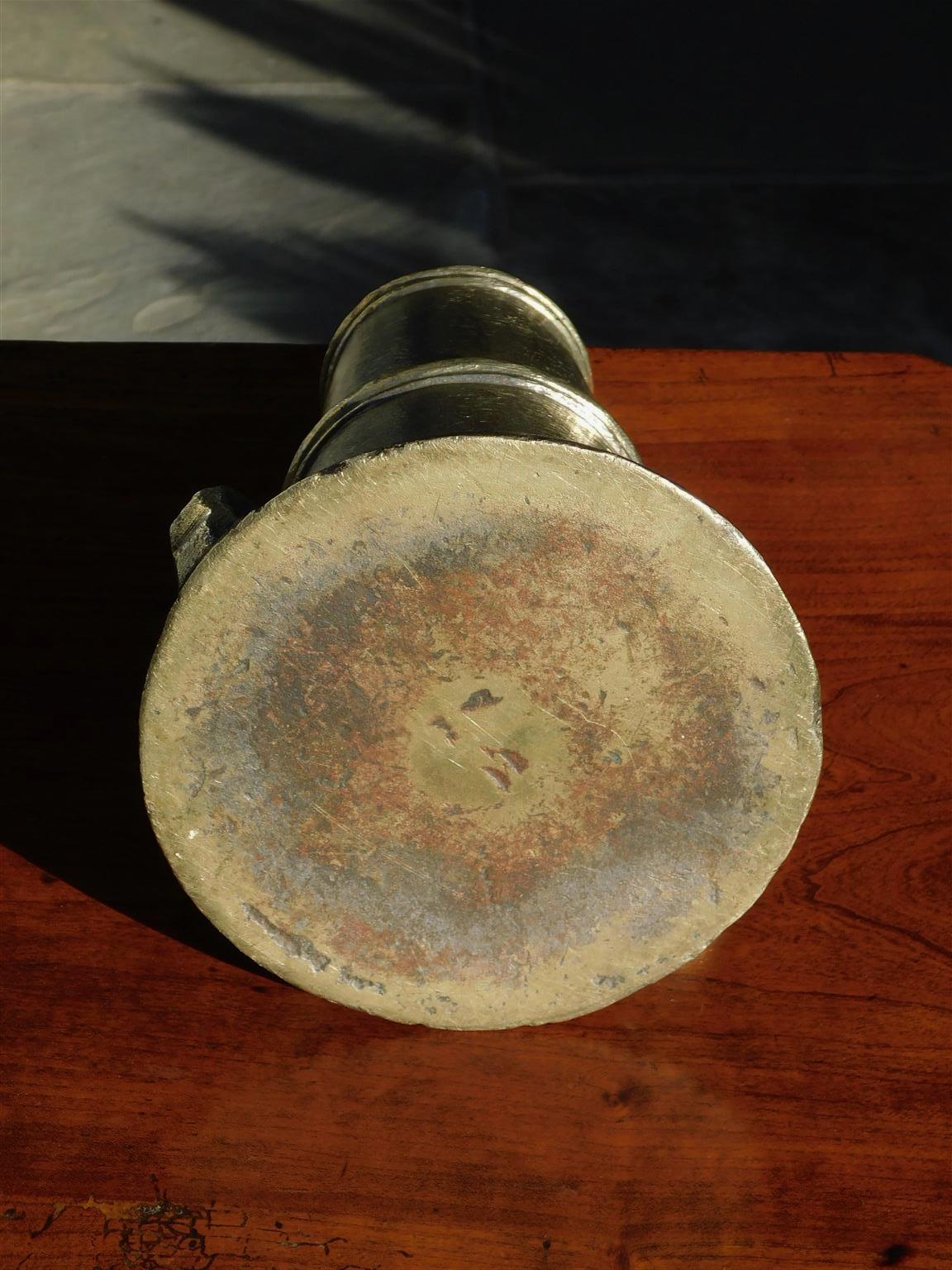 Calco Cannone da segnale inglese in bronzo con impugnatura laterale originale, CIRCA 1770 in vendita