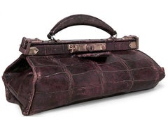 English Brown Krokodil Handtasche