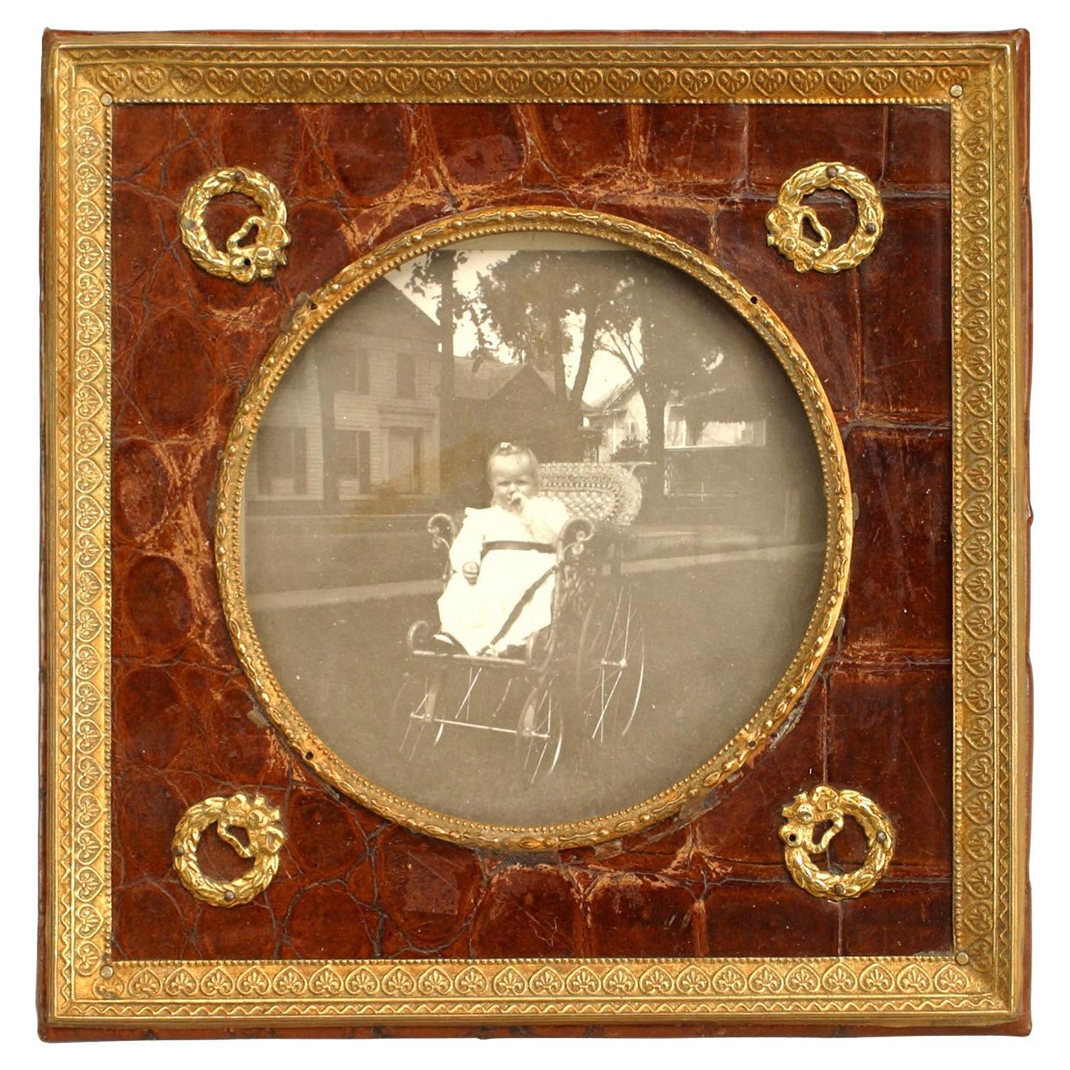 English Brown Crocodile Picture Frame