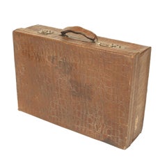 English Brown Crocodile Valise