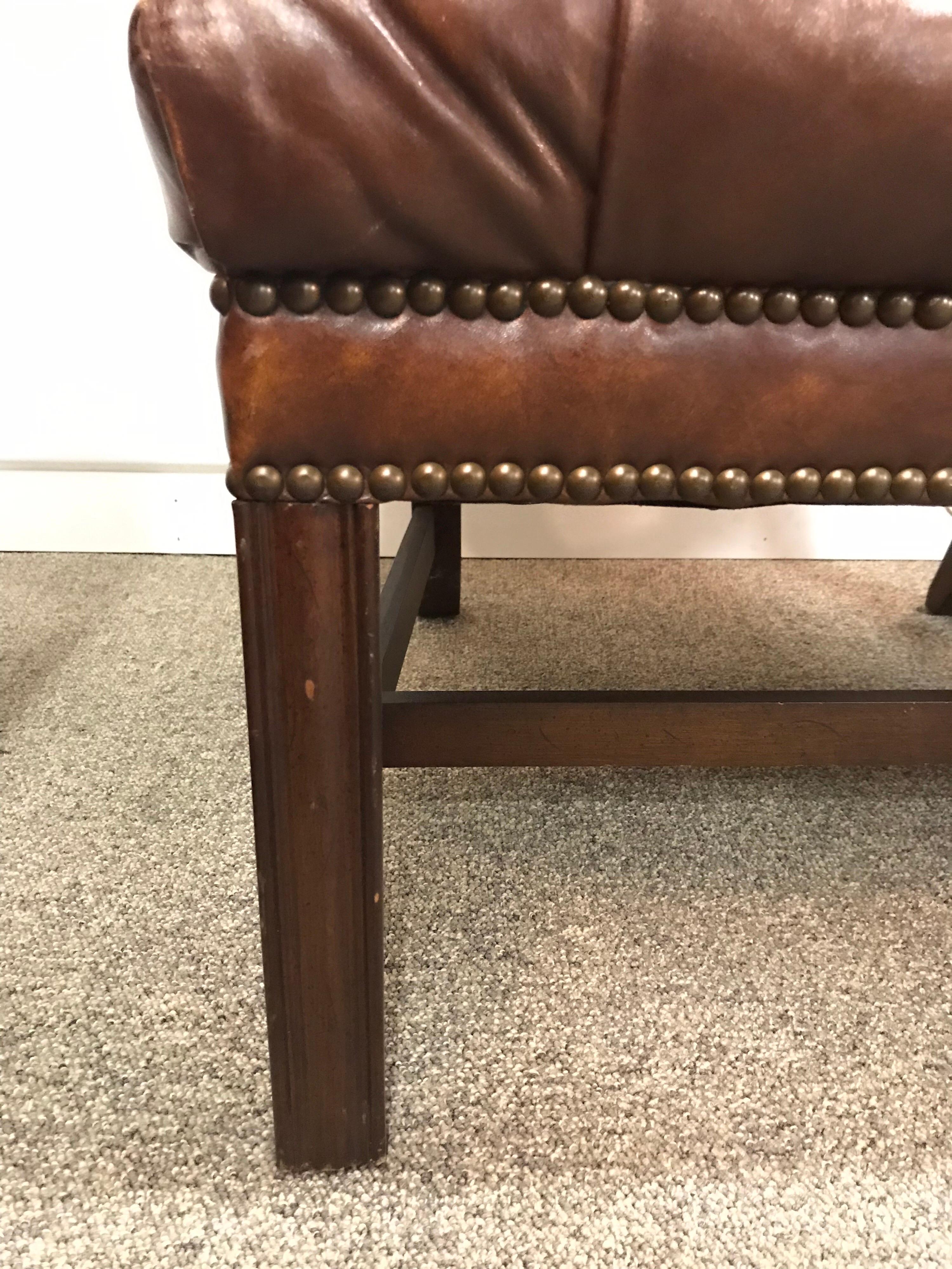 leather tufted chair