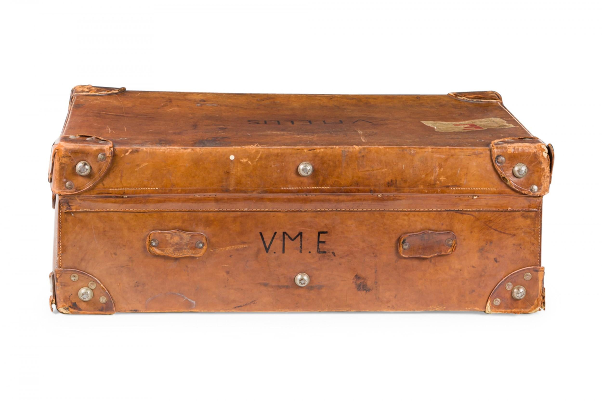 English Brown Leather Valise For Sale 7