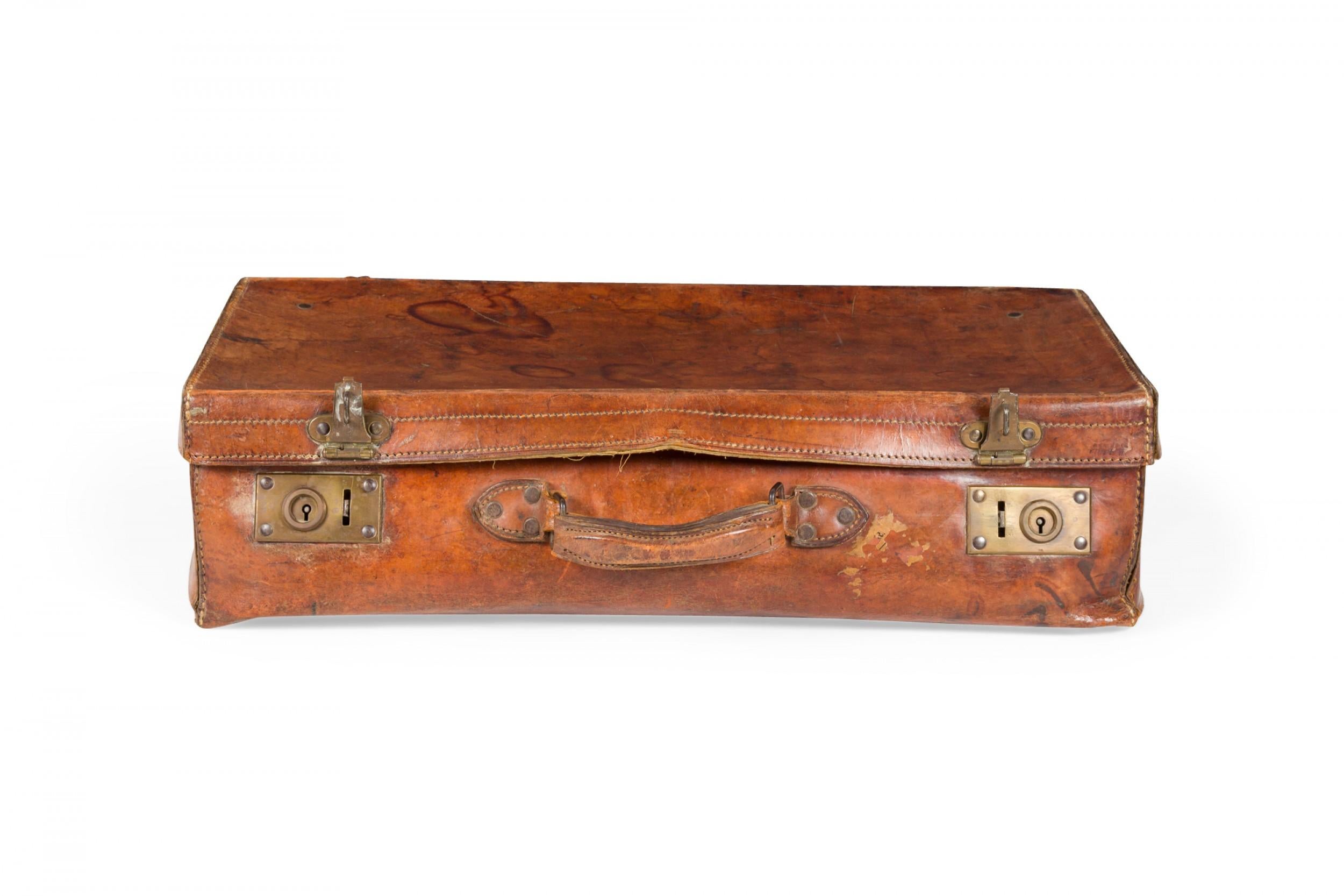English Brown Leather Valise For Sale 7