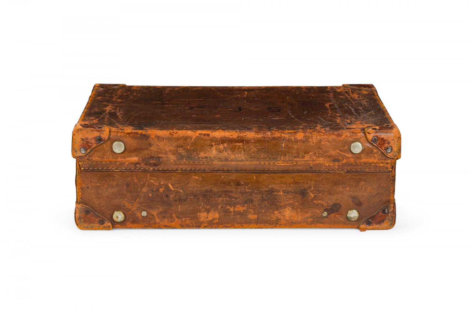 Englisch Brown Leder Valise (Britisch) im Angebot