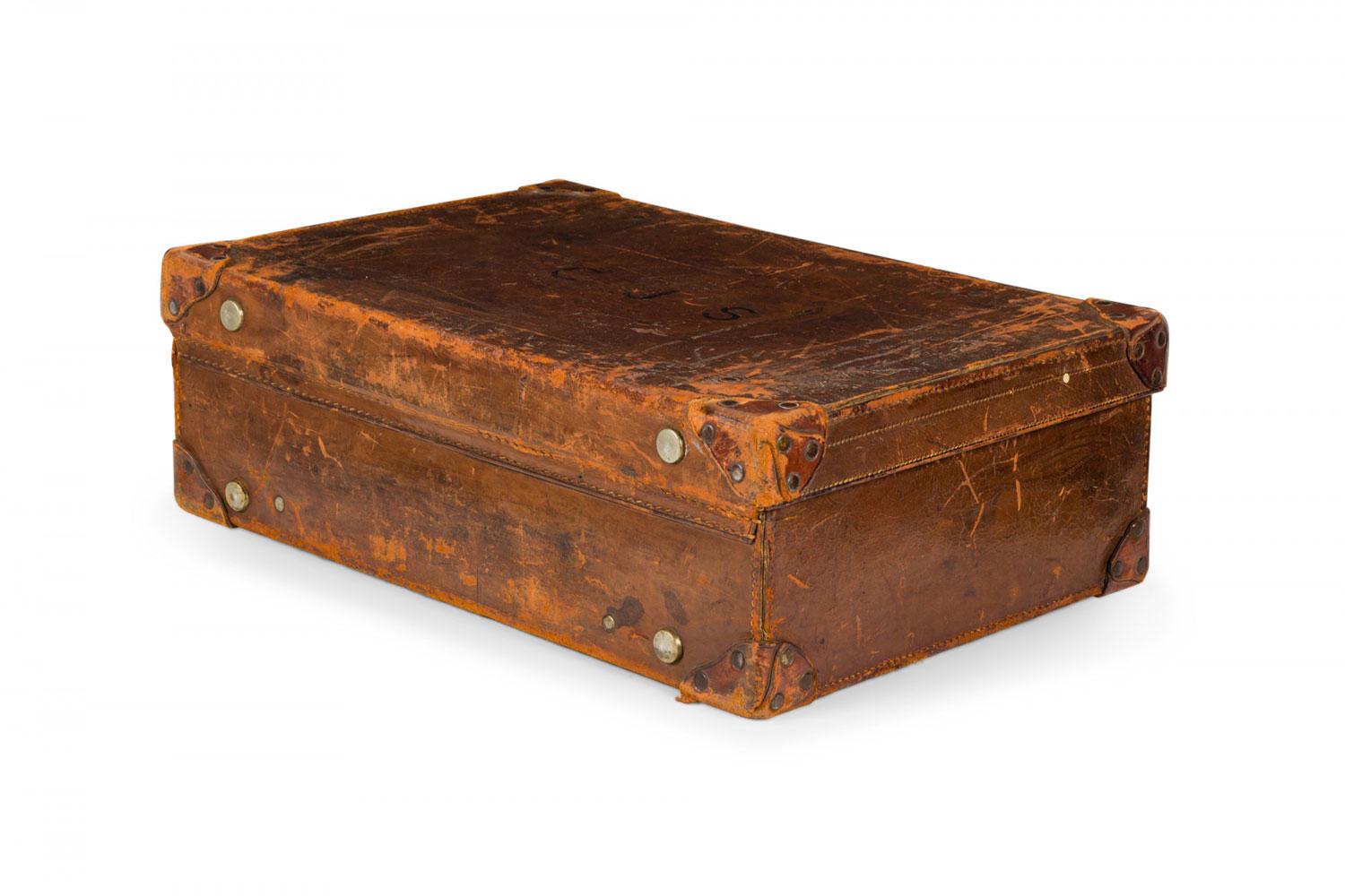 Englisch Brown Leder Valise im Zustand „Gut“ im Angebot in Queens, NY