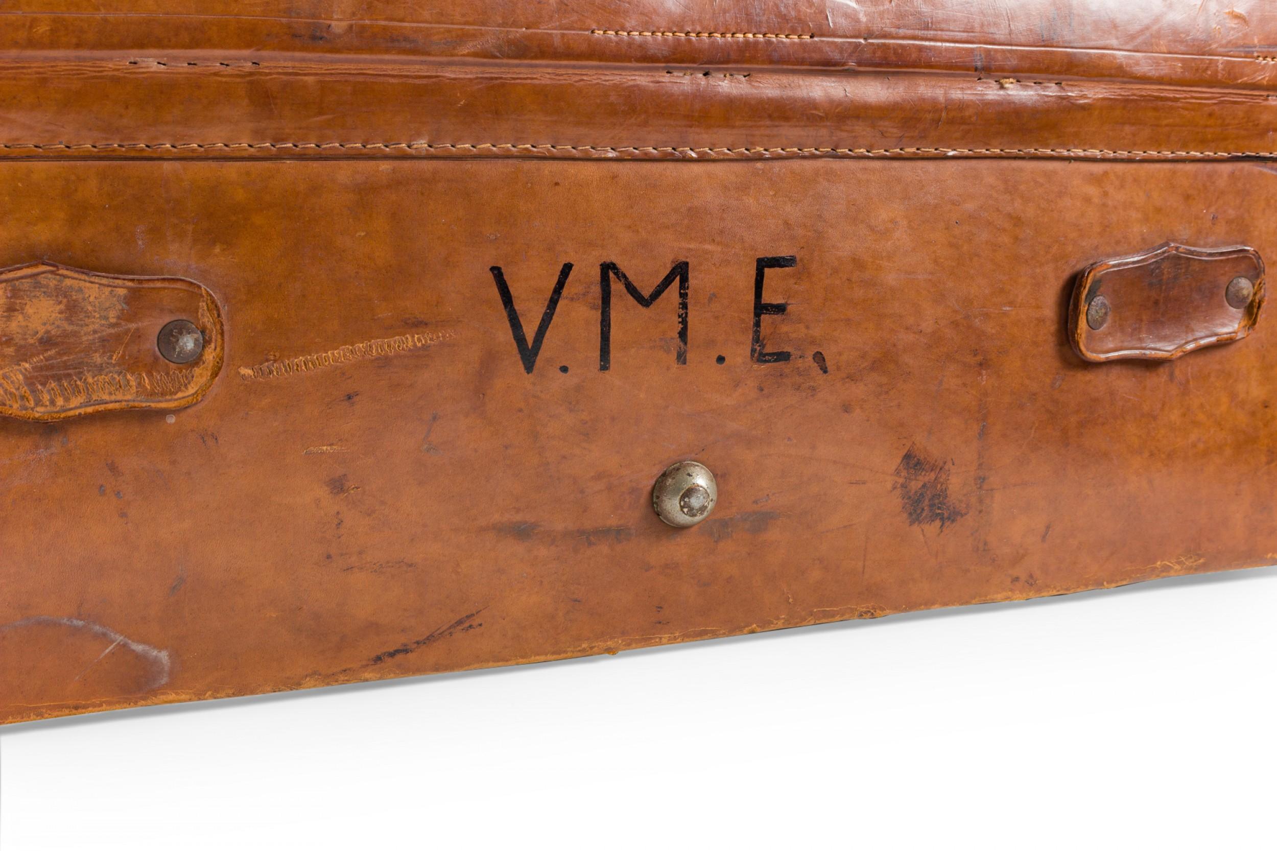 English Brown Leather Valise For Sale 2