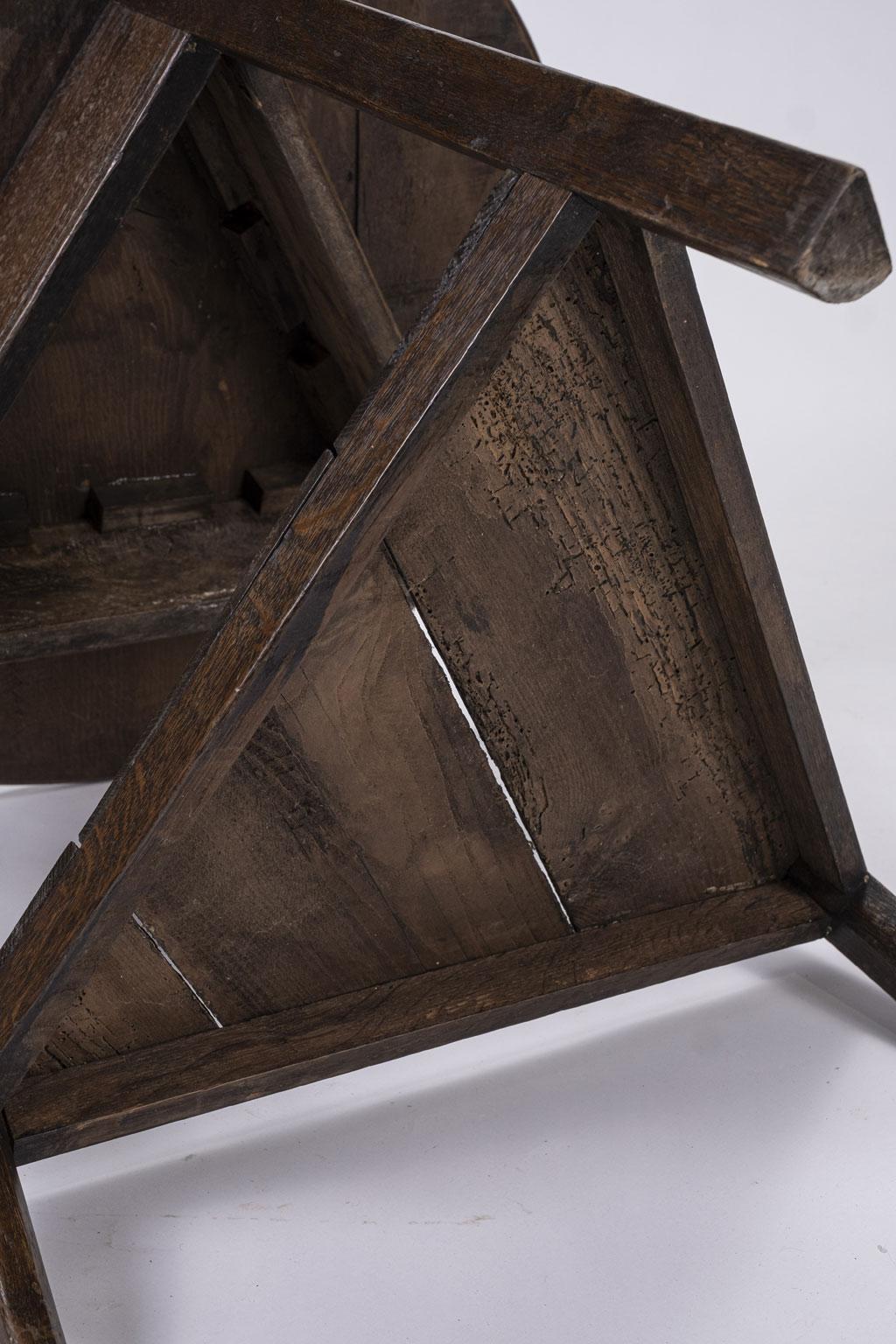 Early 19th Century English Brown Oak Cricket Table 5
