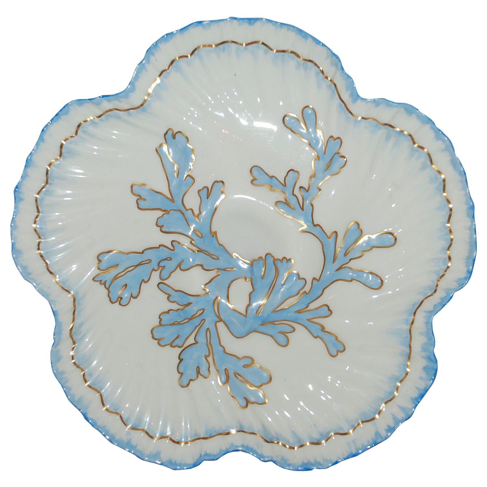 English "Brownfield Porcelain" Oyster Plate Made for Tiffany & Co., circa 1890