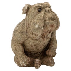 English Bulldog Garden Statue, English Mid 20th C.