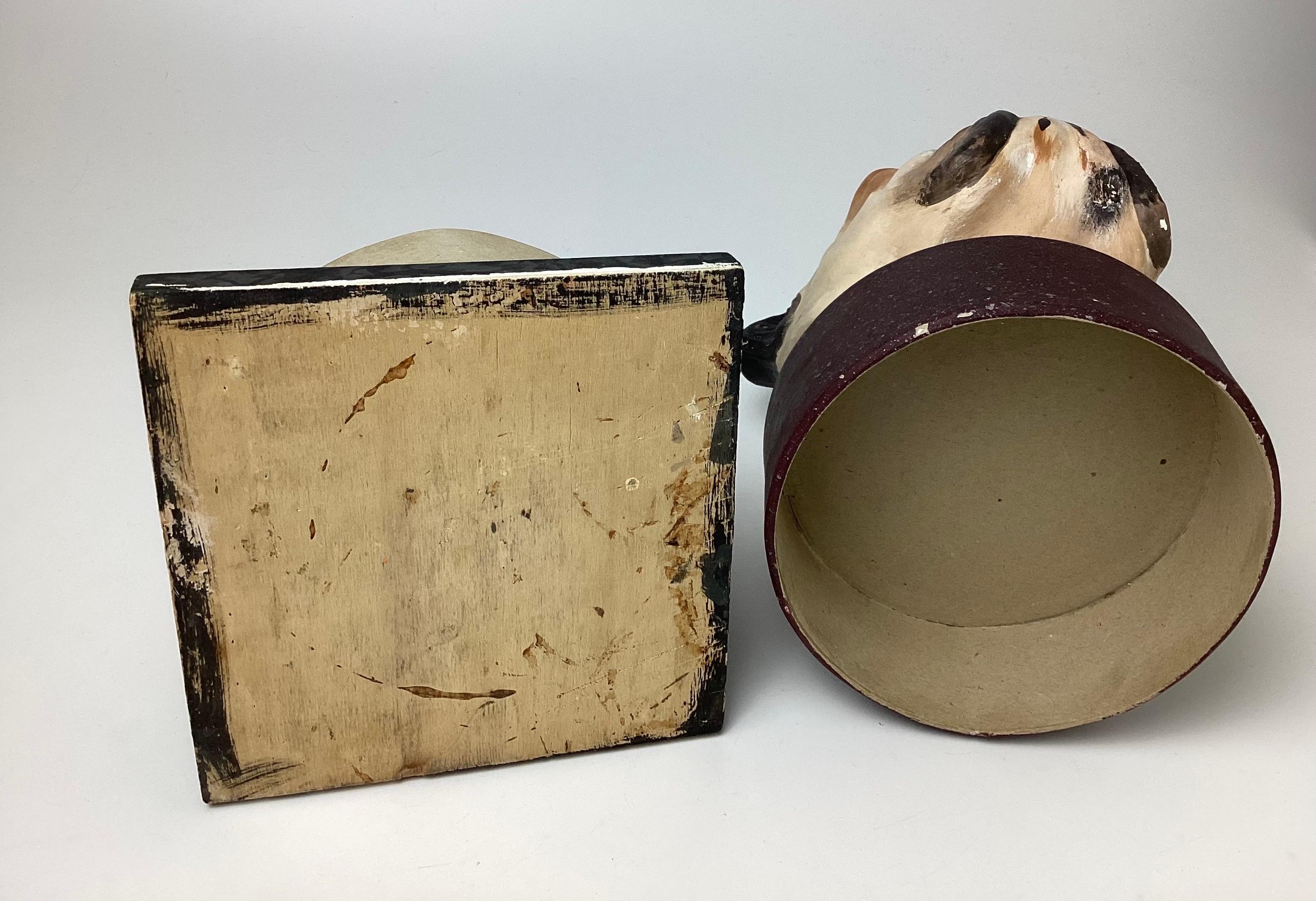 20th Century English Bulldog Head Papier-mâché Collar Box For Sale