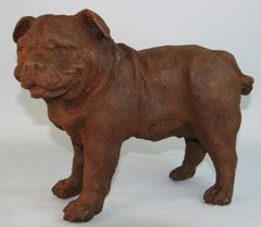 Antique English Bulldog Iron Garden Sculpture/Doorstop