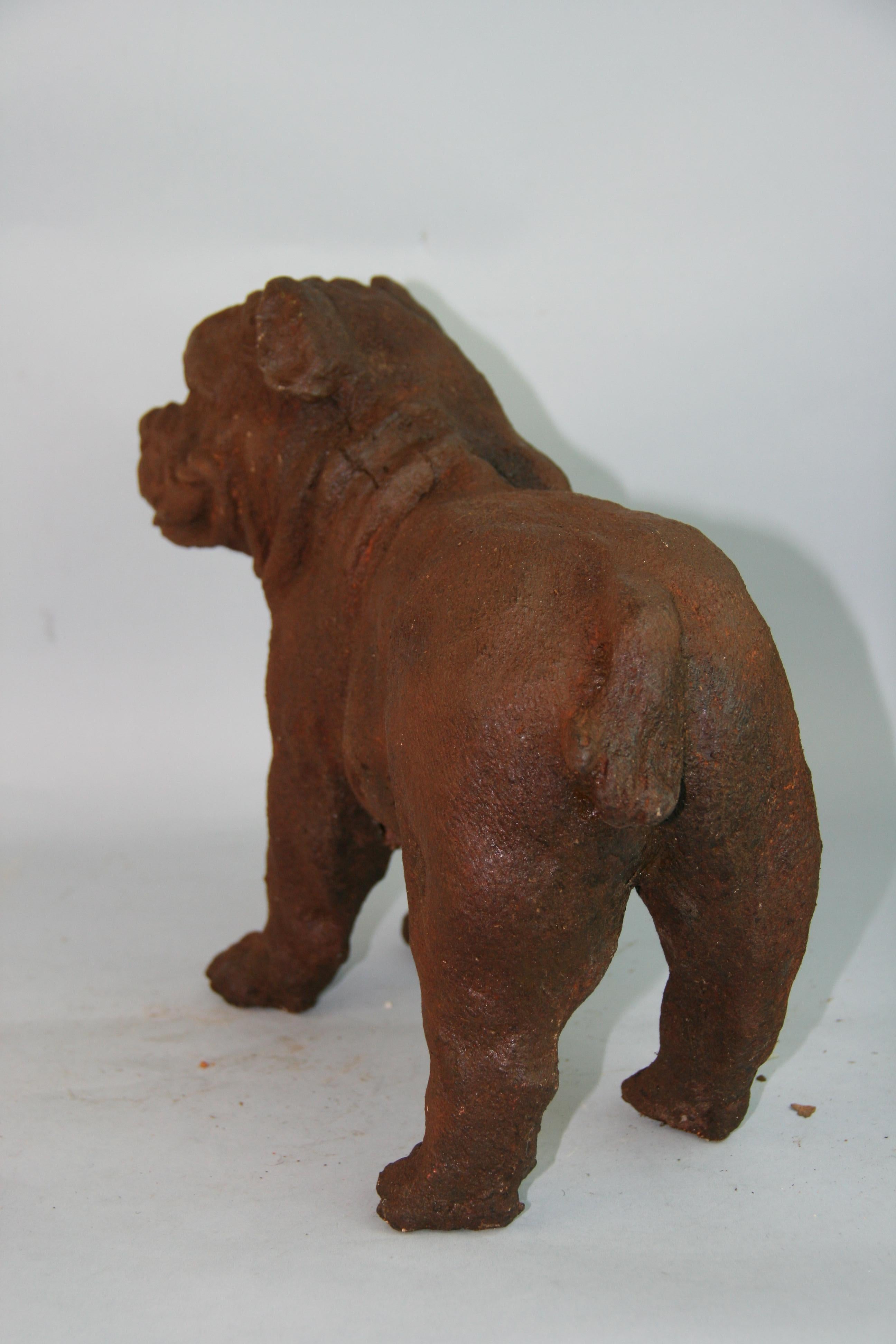 Antique English Bulldog Iron Garden Sculpture/Doorstop For Sale 1