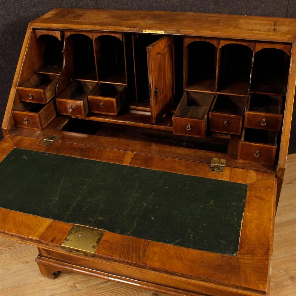 English Bureau in Inlaid Mahogany, Maple and Fruitwood from 19th Century 1