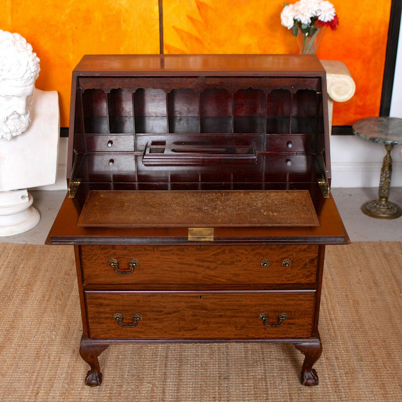 English Bureau Mahogany Writing Desk Chest In Good Condition For Sale In Newcastle upon Tyne, GB