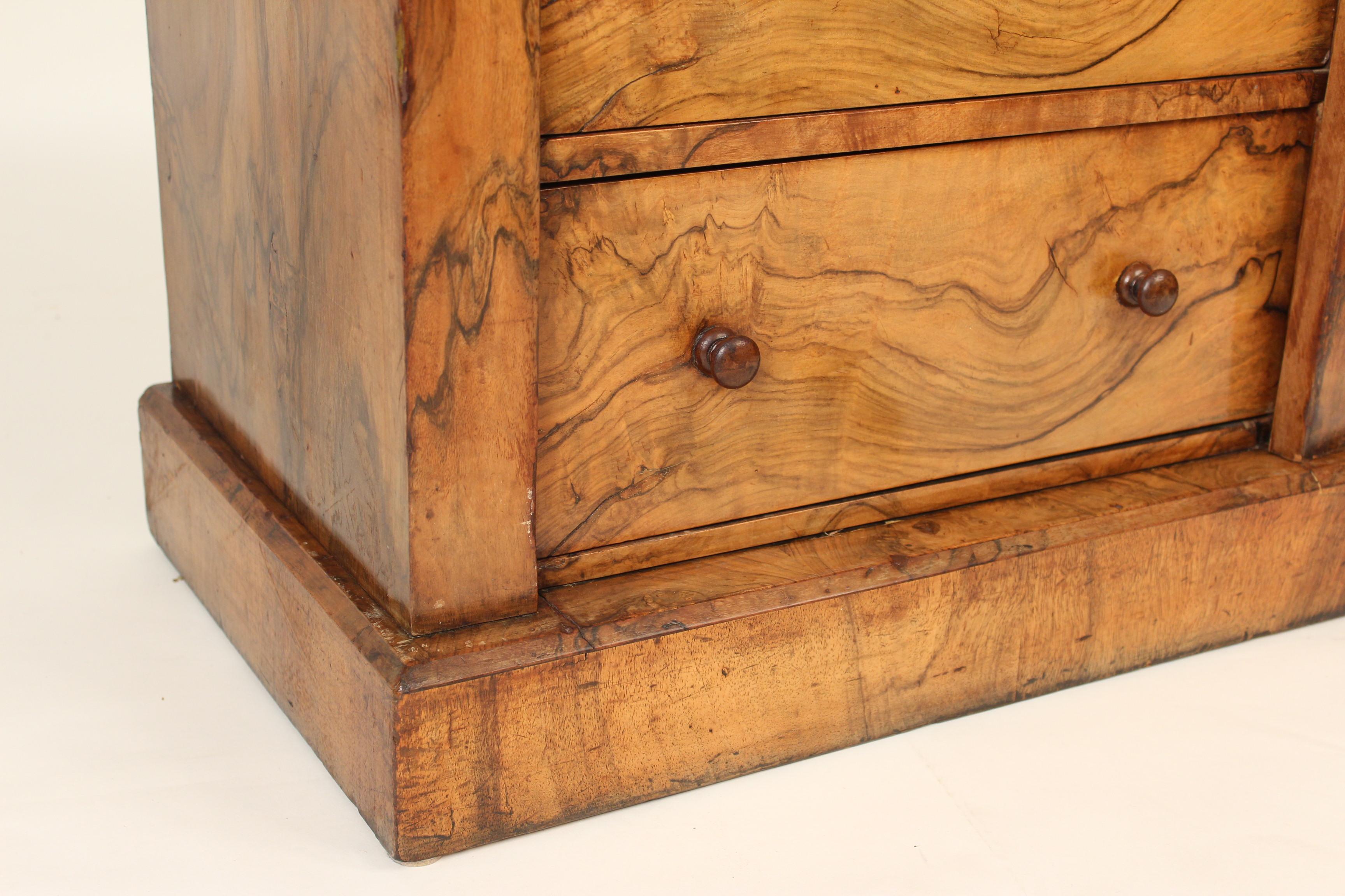 English Burl Walnut Wellington Chest 2