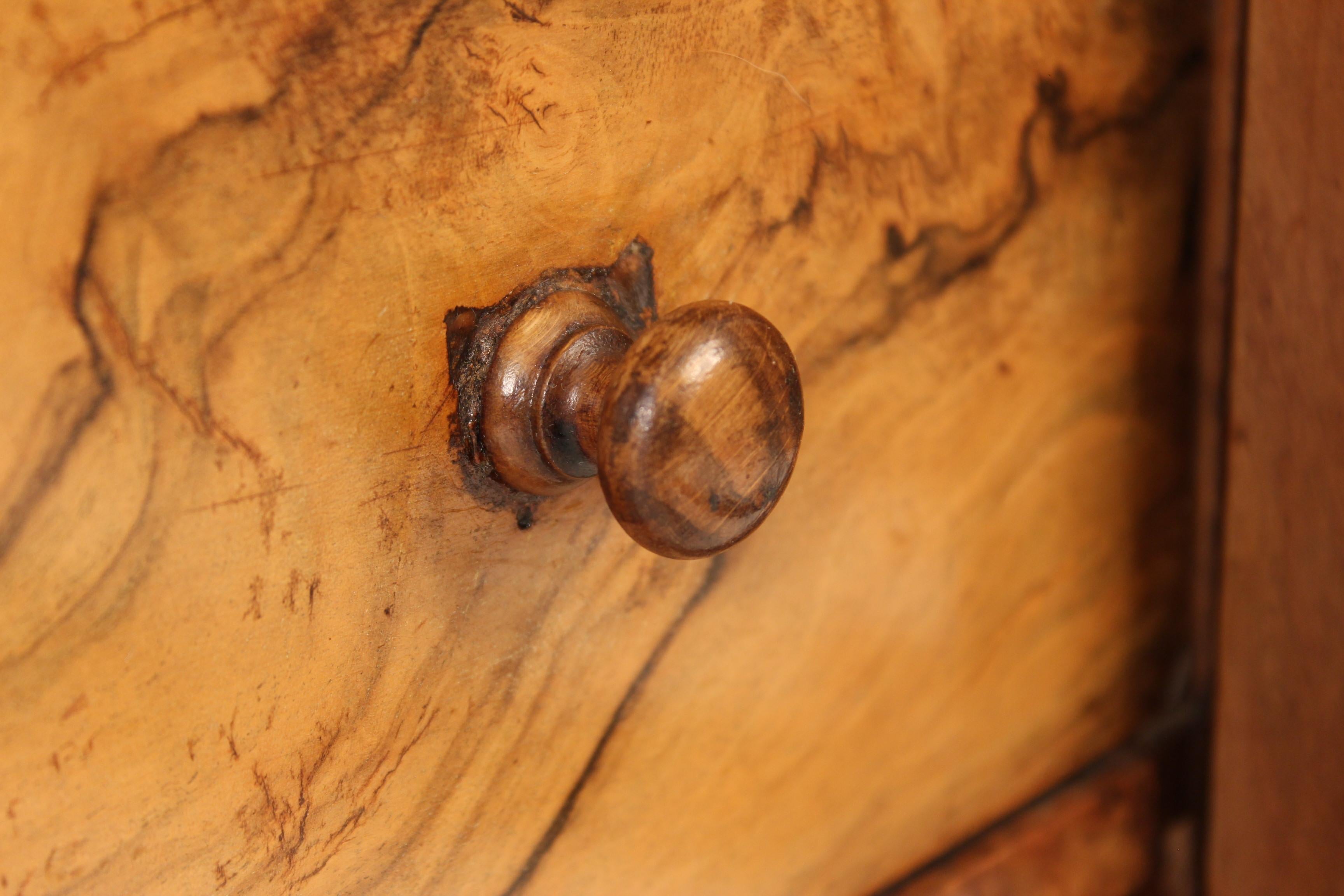 English Burl Walnut Wellington Chest 3