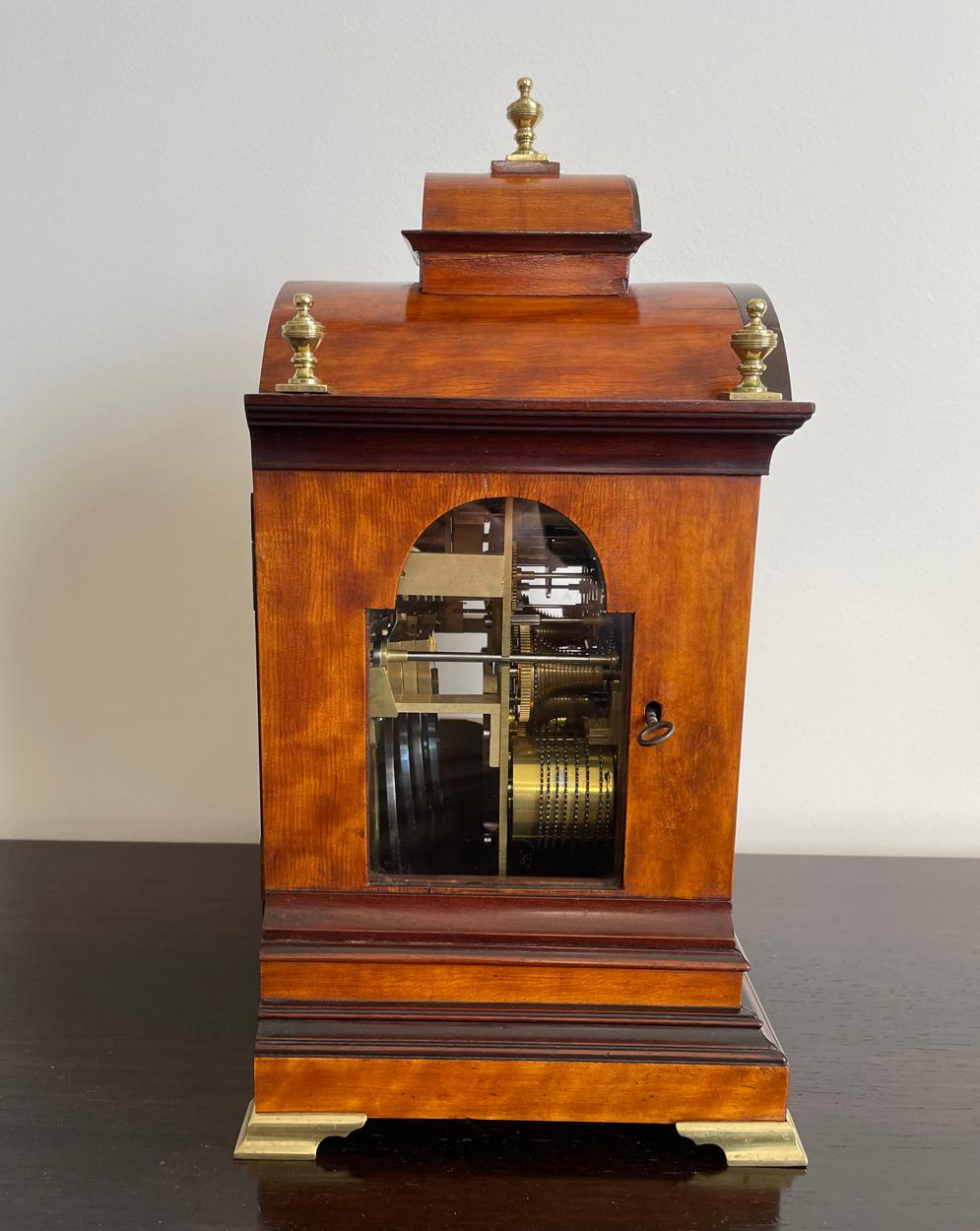 British English Burl Wood Musical Mantel Clock C 1880, Westminster & Whitington  Chimes For Sale