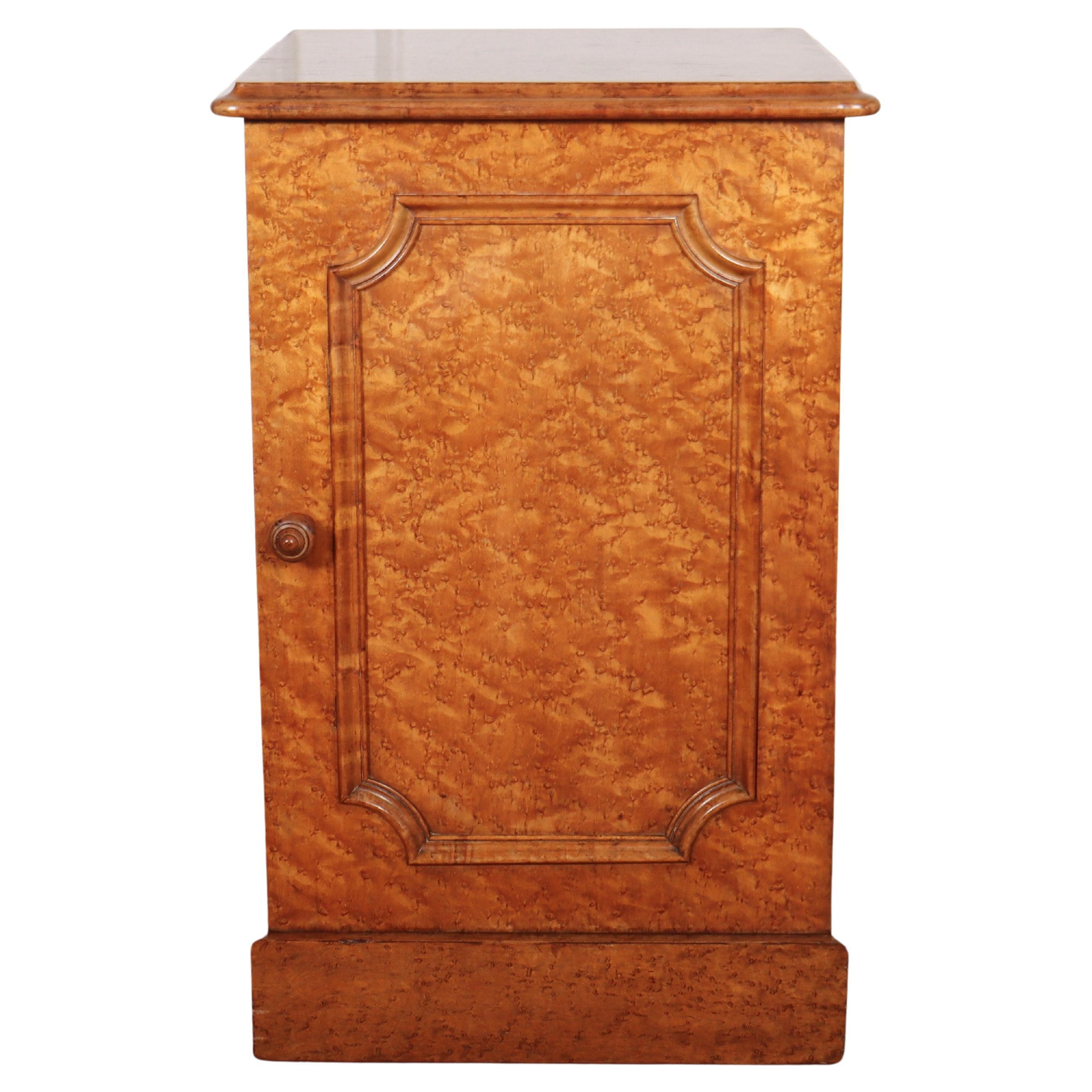 English Burr Elm Bedside Cabinet