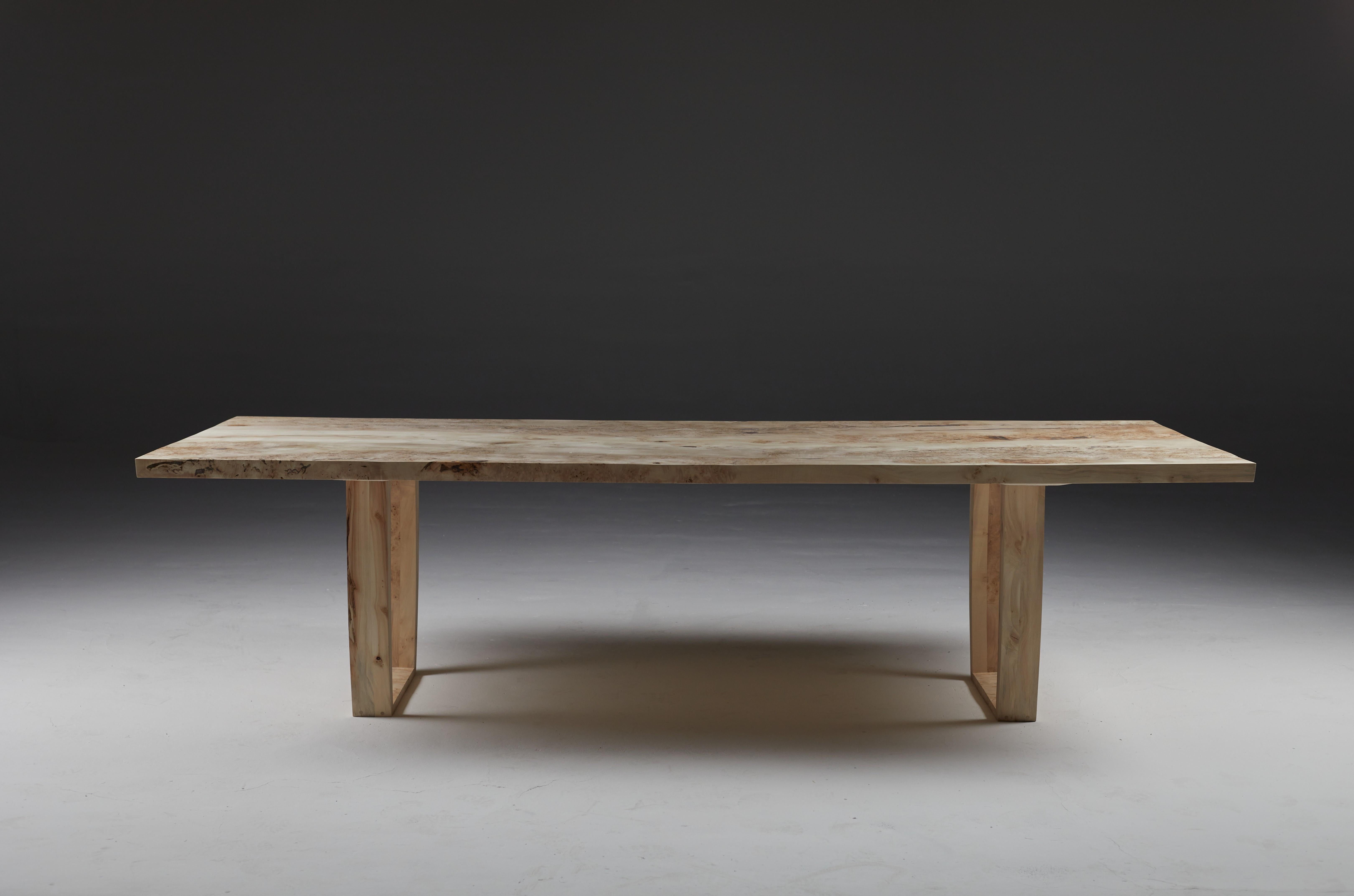 Organic Modern English burr Horse Chestnut Dining Table by Jonathan Field. Unique