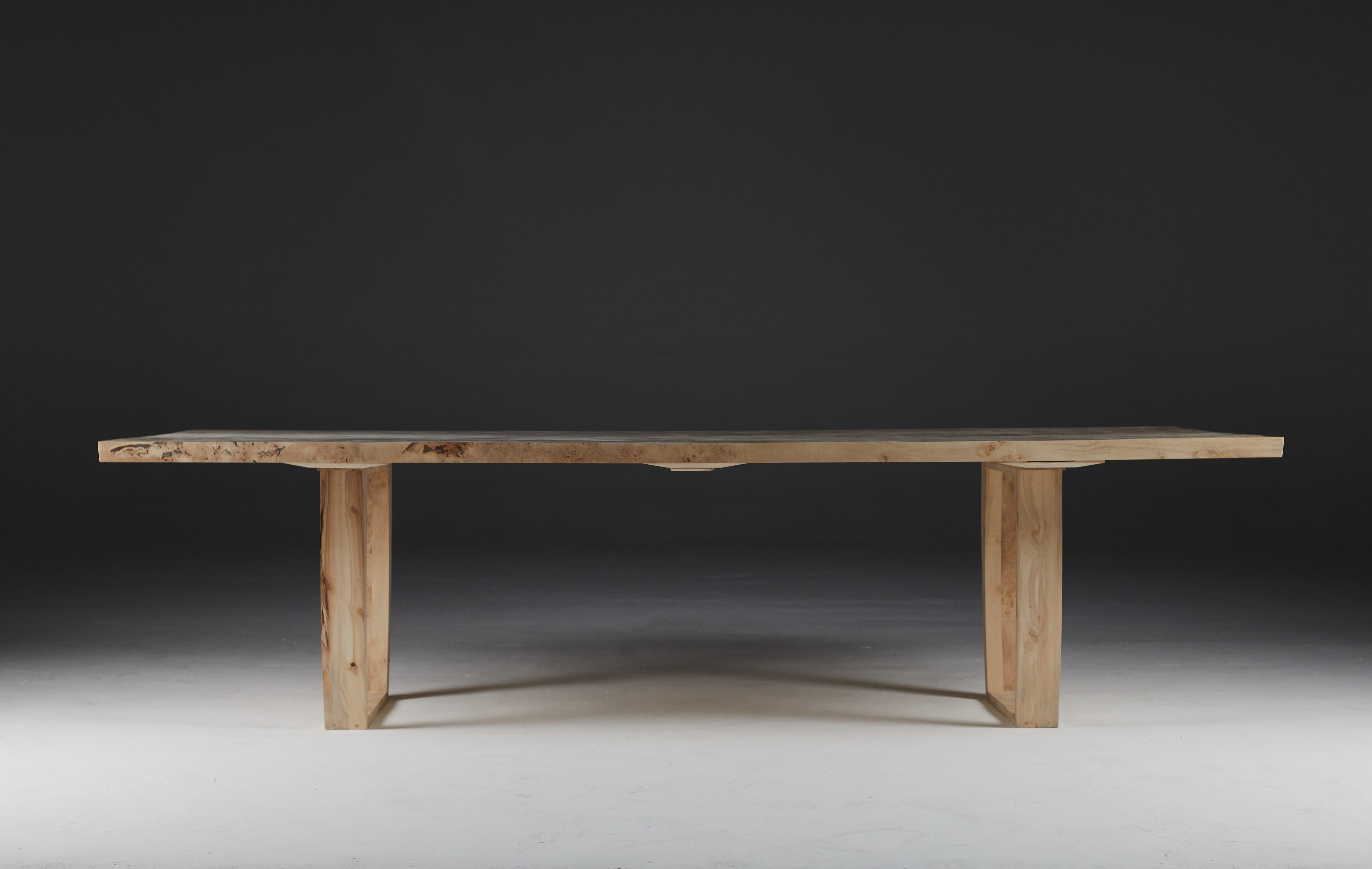 Contemporary English burr Horse Chestnut Dining Table by Jonathan Field. Unique For Sale