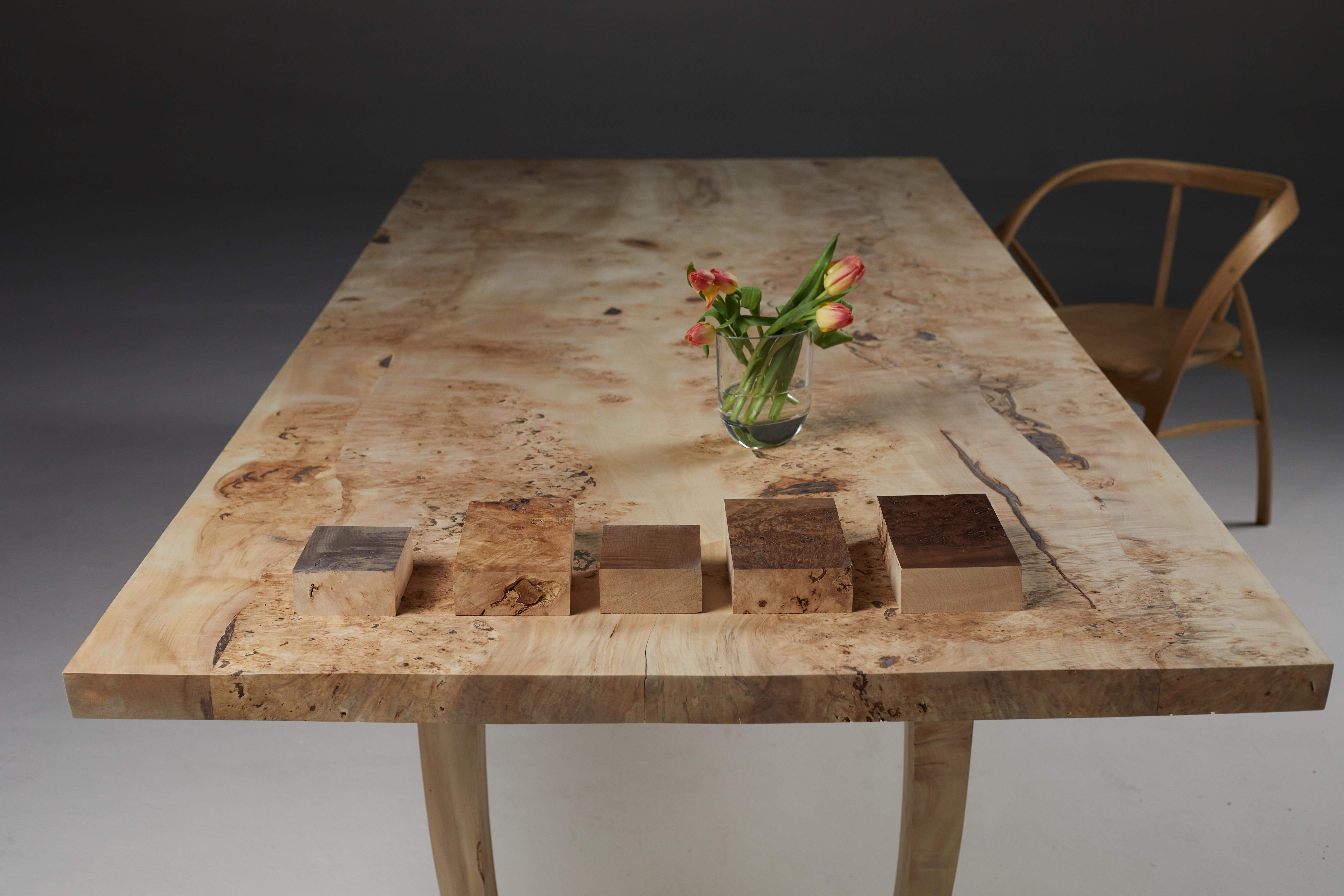 English burr Horse Chestnut Dining Table by Jonathan Field. Unique For Sale 2