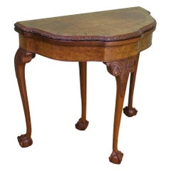 Antique English Burr Walnut Card Table