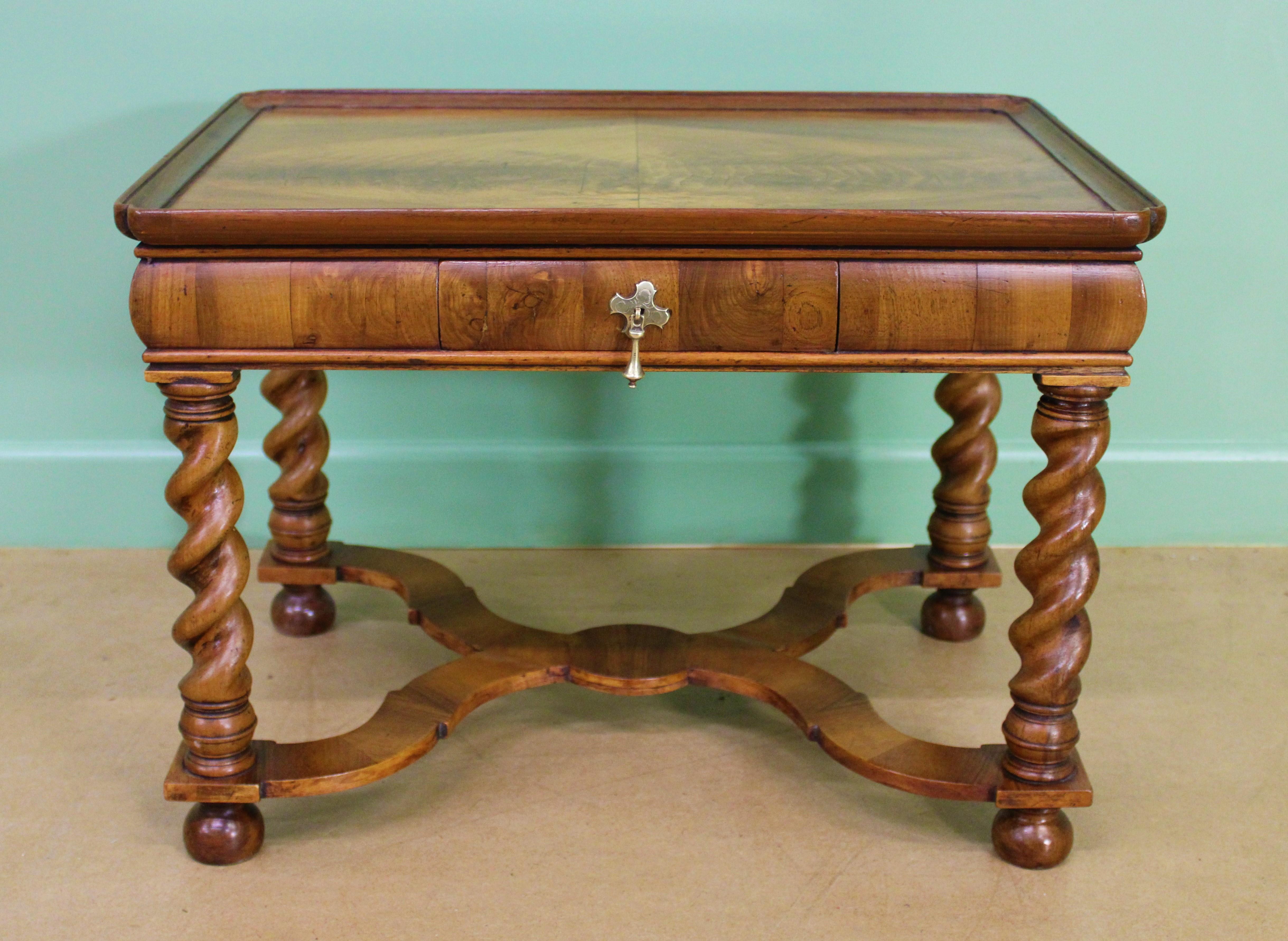William and Mary English Burr Walnut Coffee Table For Sale