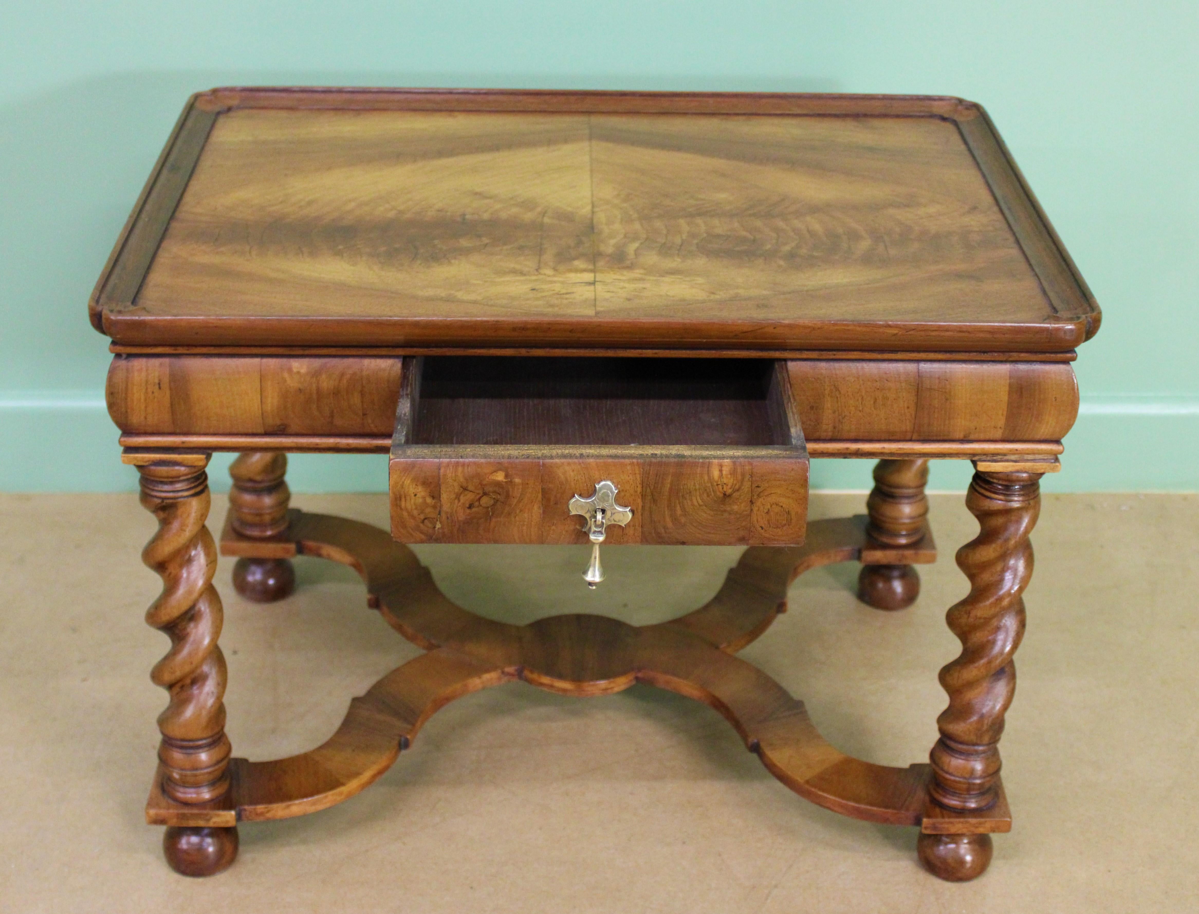 English Burr Walnut Coffee Table For Sale 1