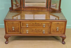 English Burr Walnut Dressing Table by Waring and Gillow