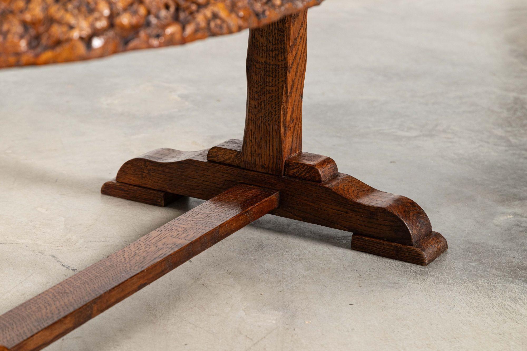 English Burr walnut & Oak Coffee Table For Sale 11