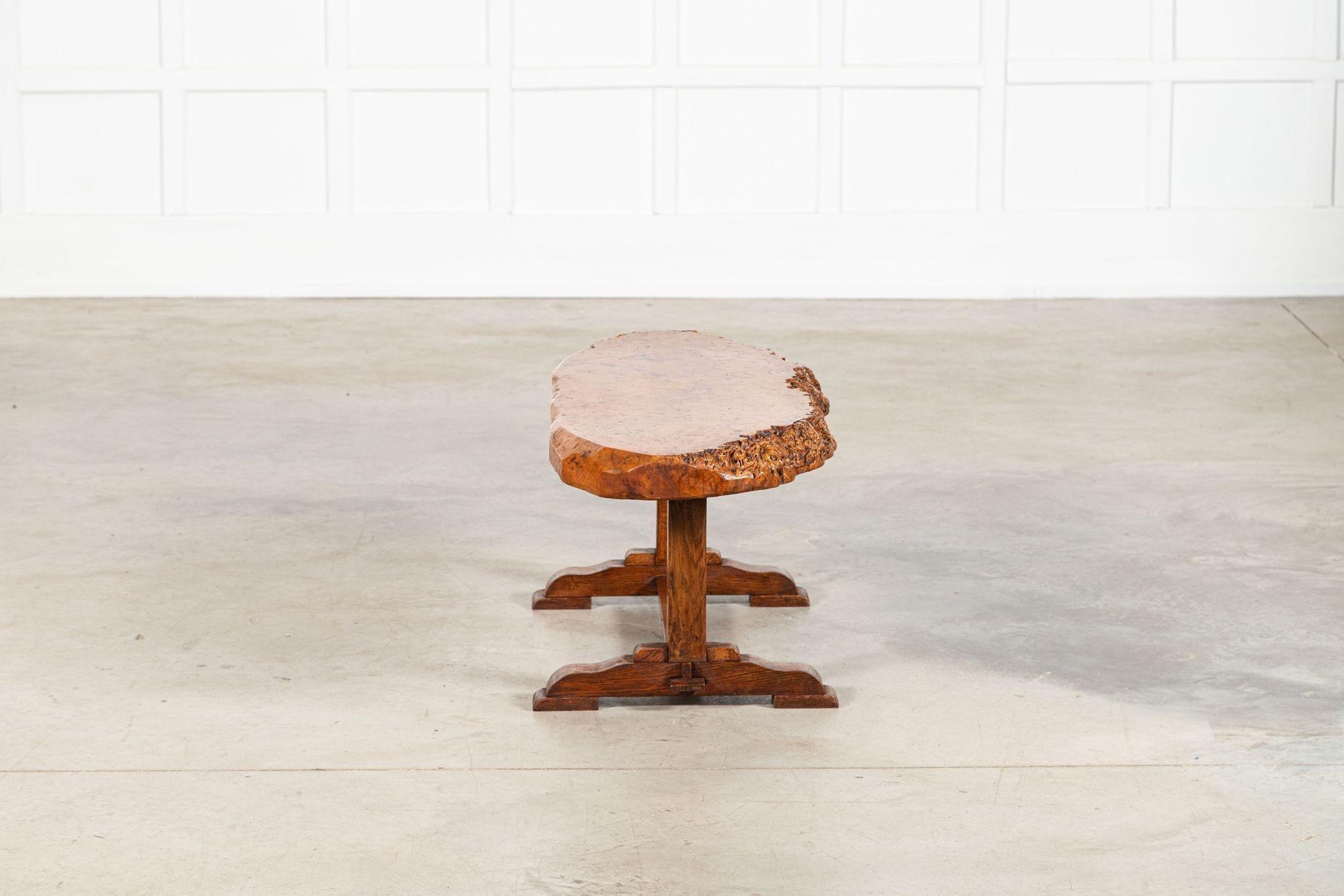 English Burr walnut & Oak Coffee Table For Sale 5