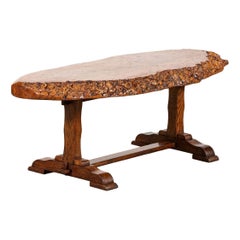 English Burr walnut & Oak Coffee Table