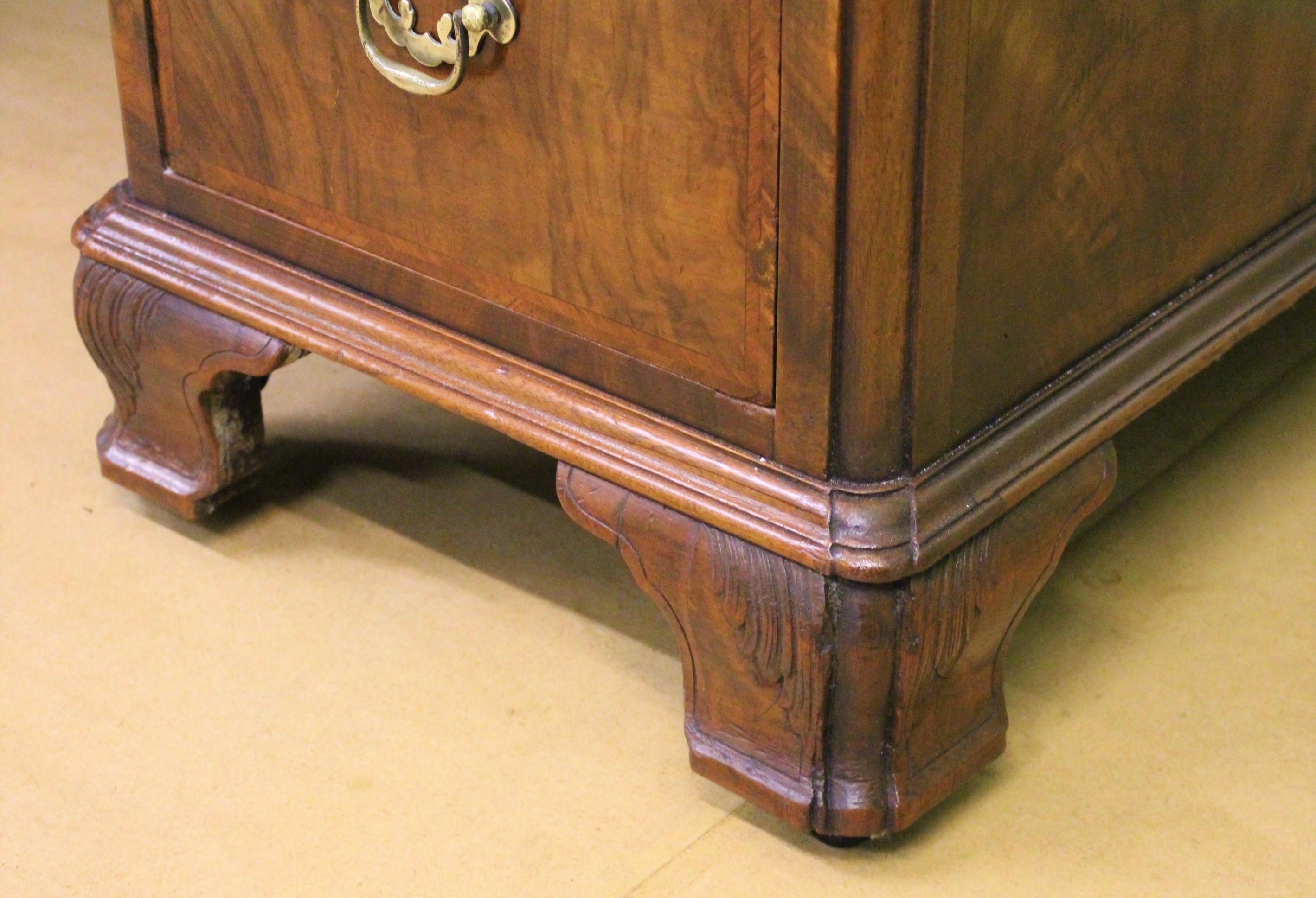 English Burr Walnut Pedestal Desk by Maple & Co. 1