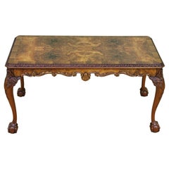 Antique English Burr Walnut Rectangular Coffee Table