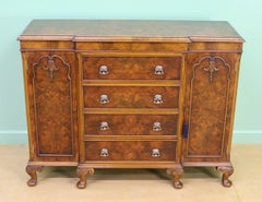 English Burr Walnut Side Cabinet by Maple and Co