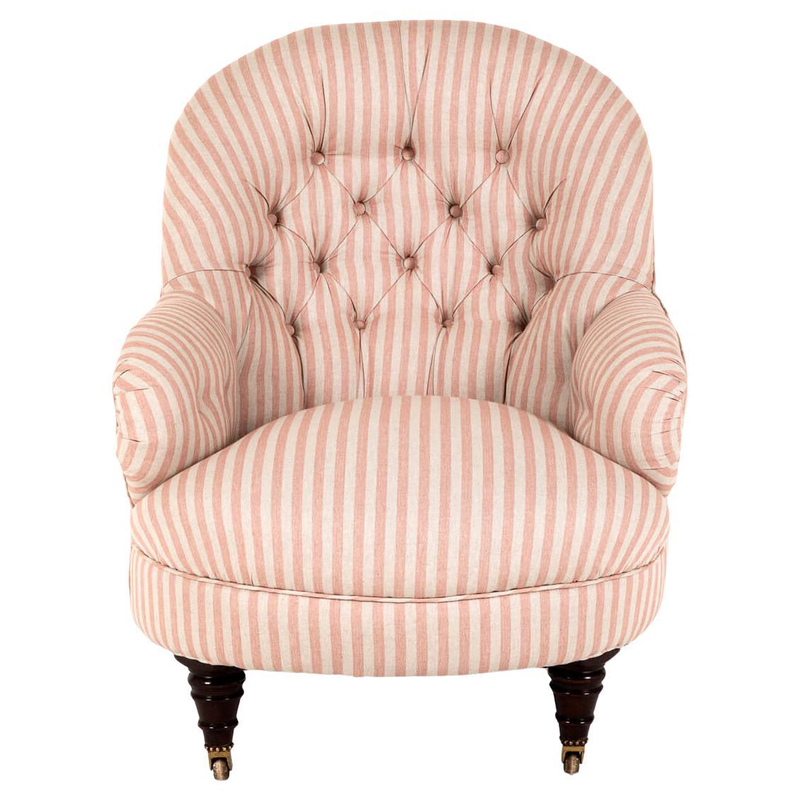 English Button Back Armchair by Cornelius V. Smith