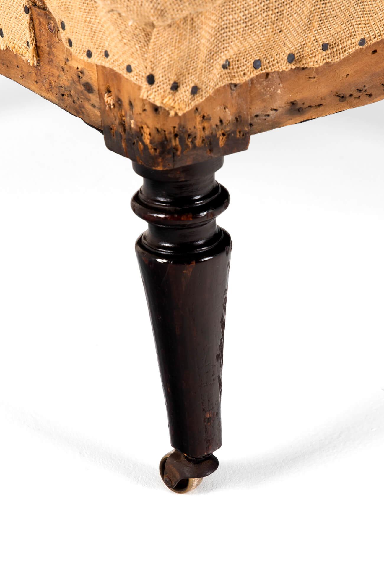 English Button Back Victorian Armchair 2