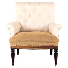 English Button Back Victorian Armchair