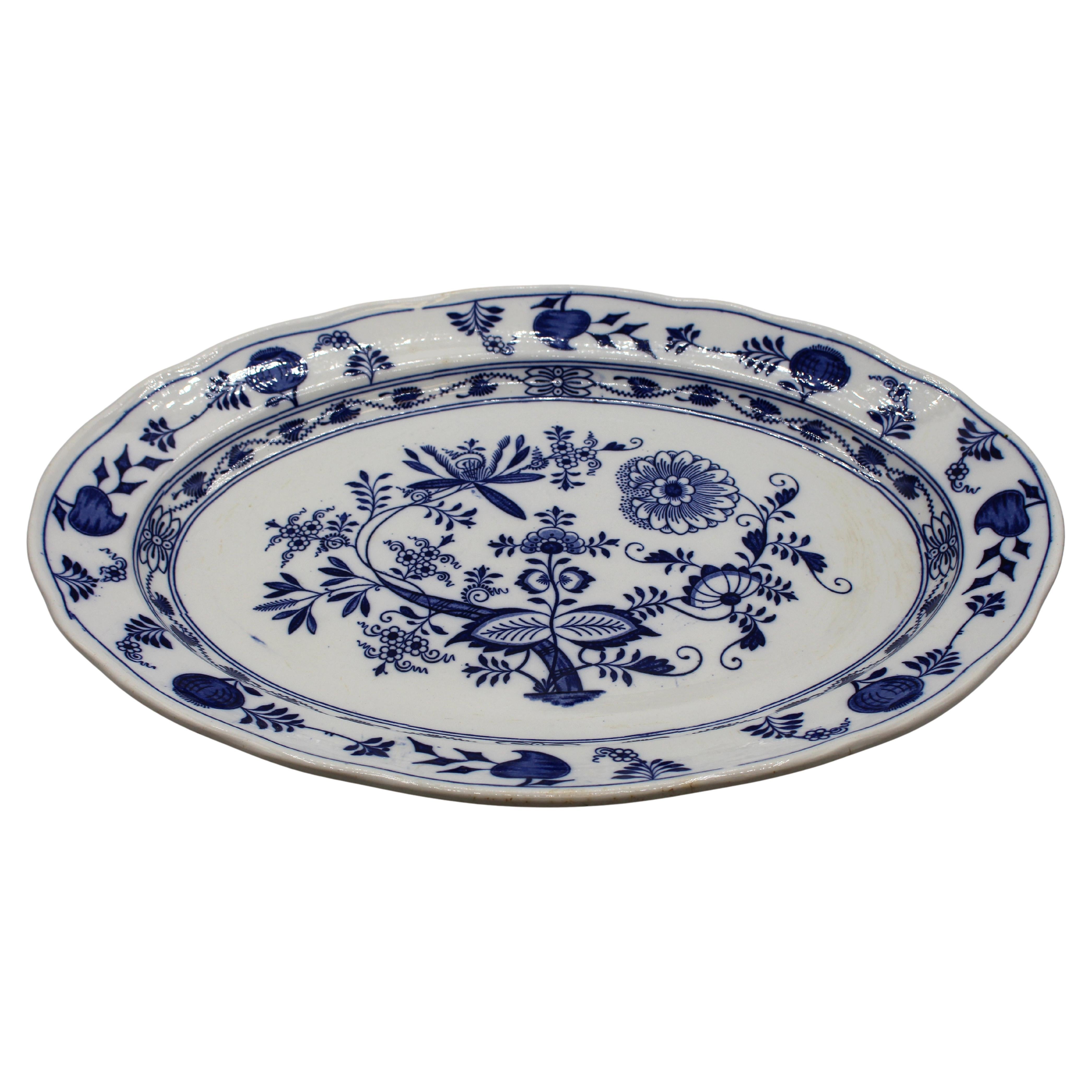 English c. 1891-1911 Wedgwood Onion Pattern Meat Platter