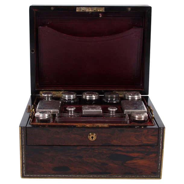 English circa 1900 Coromandel Vanity Box Lined with Red Velvet For Sale ...