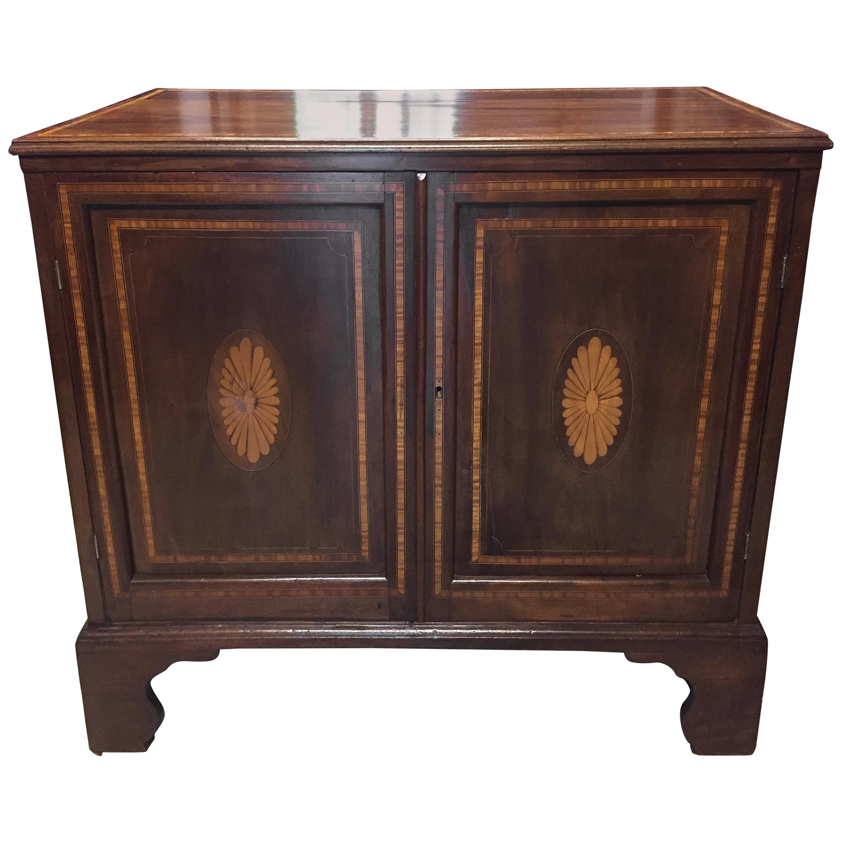 English Cabinet or Cupboard with Inlay For Sale
