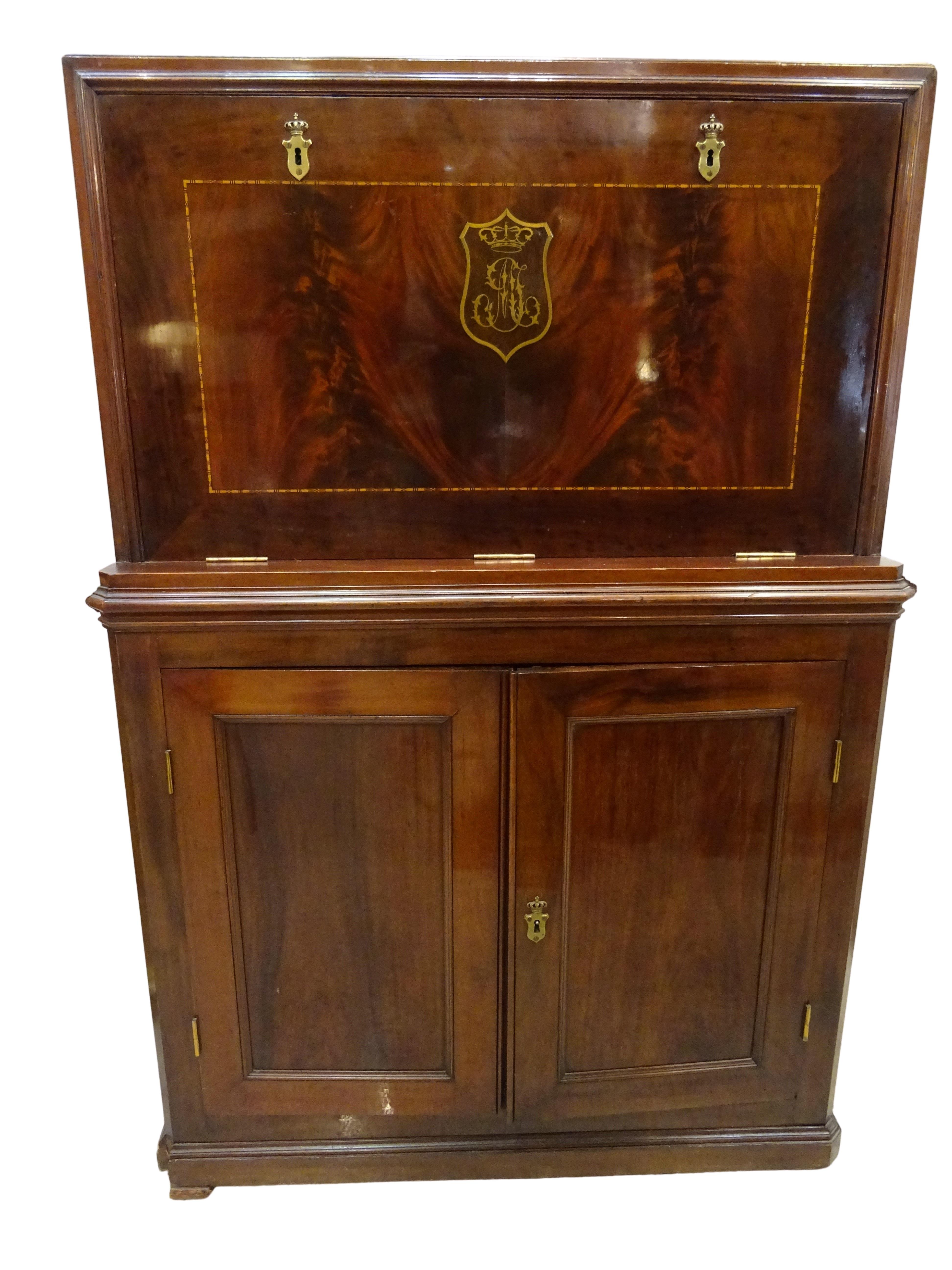 Edwardian English Cabinet, Wood and Bronce, from Dº Juan De Borbon and Dª María Collection