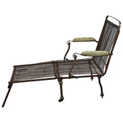 Antique English Campaign Chair or Bed