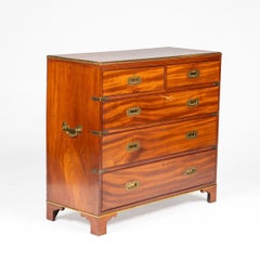 English Campaign Chest in Cuban Mahogany with Brass Hardware
