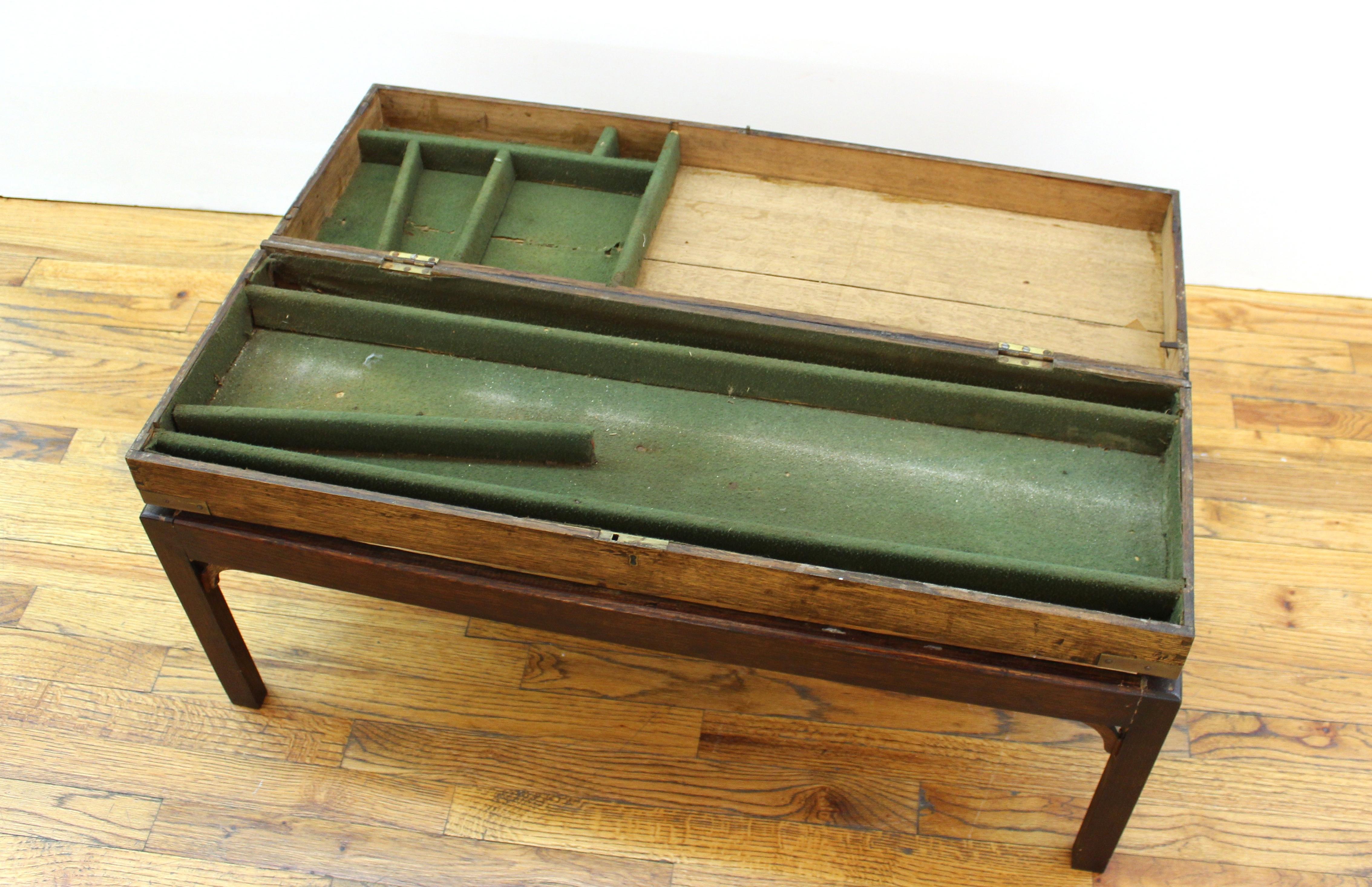English Campaign Chest Style Storage Box Diminutive Coffee Table 3