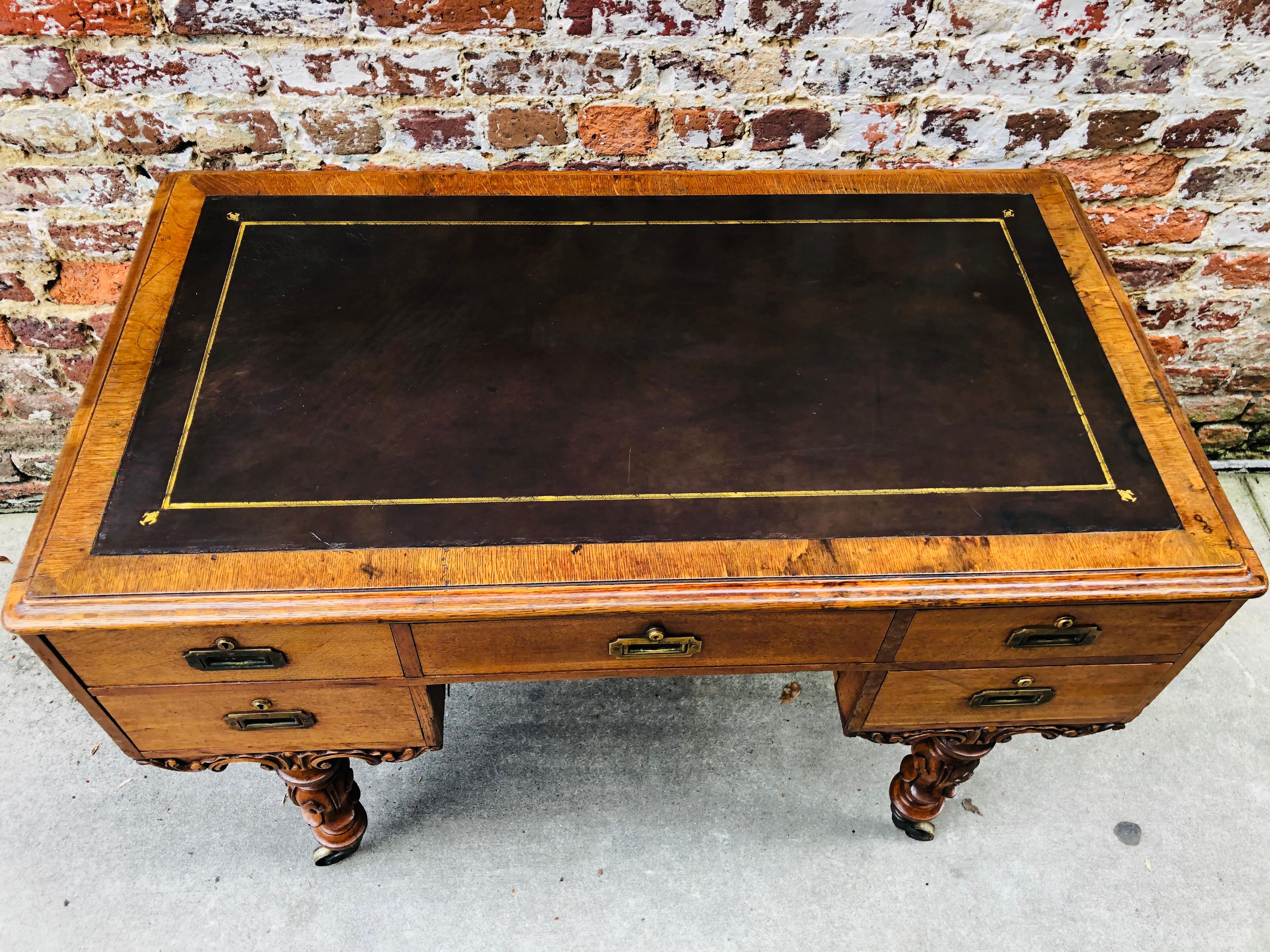 English Irish Campaign Desk with Removable Legs, Late 19th Century