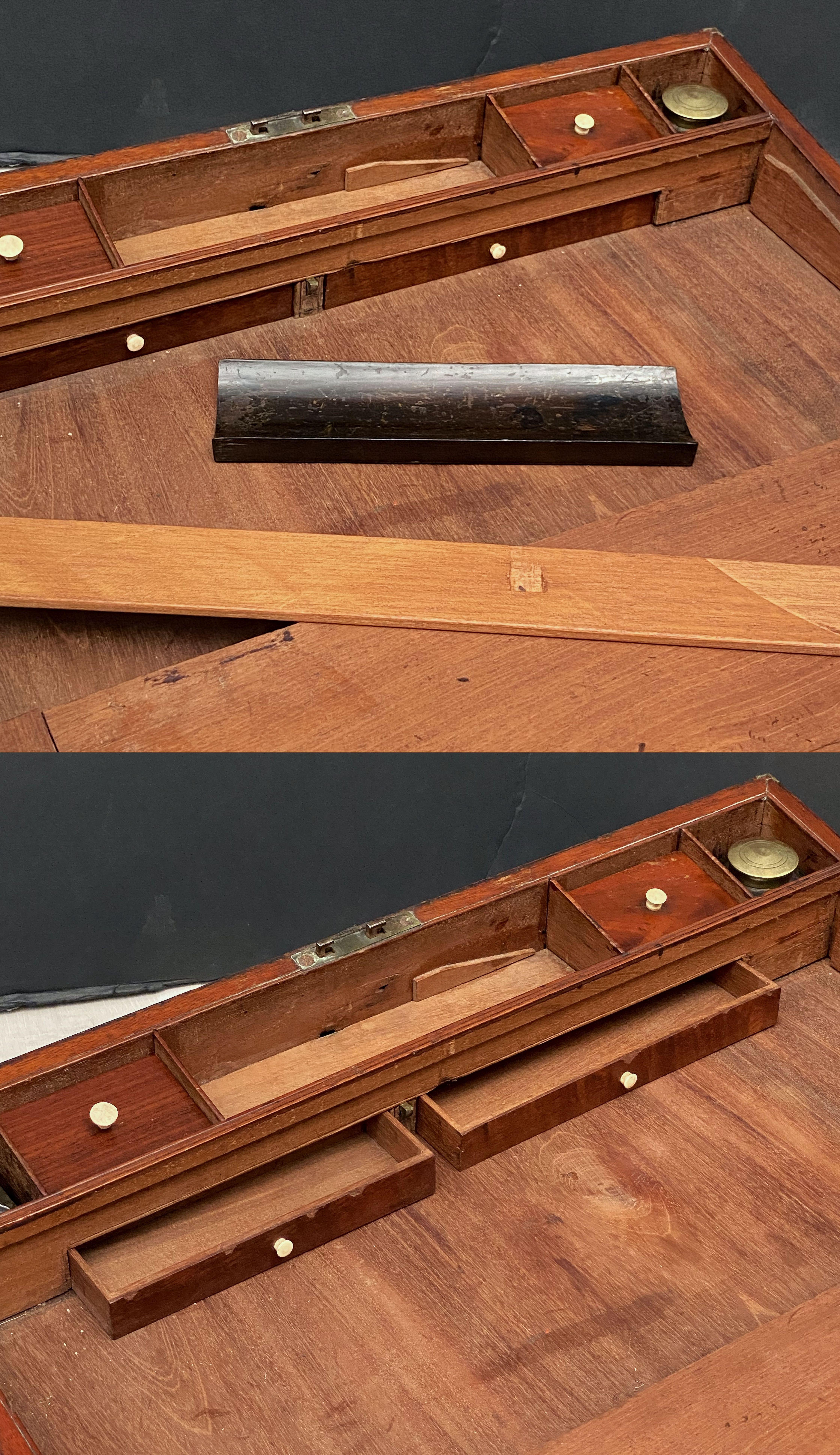 English Campaign Era Writing Box of Brass-Bound Mahogany 1